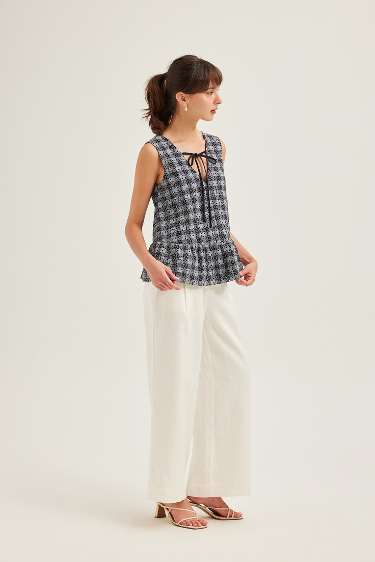 Lace Two-Way Peplum Top