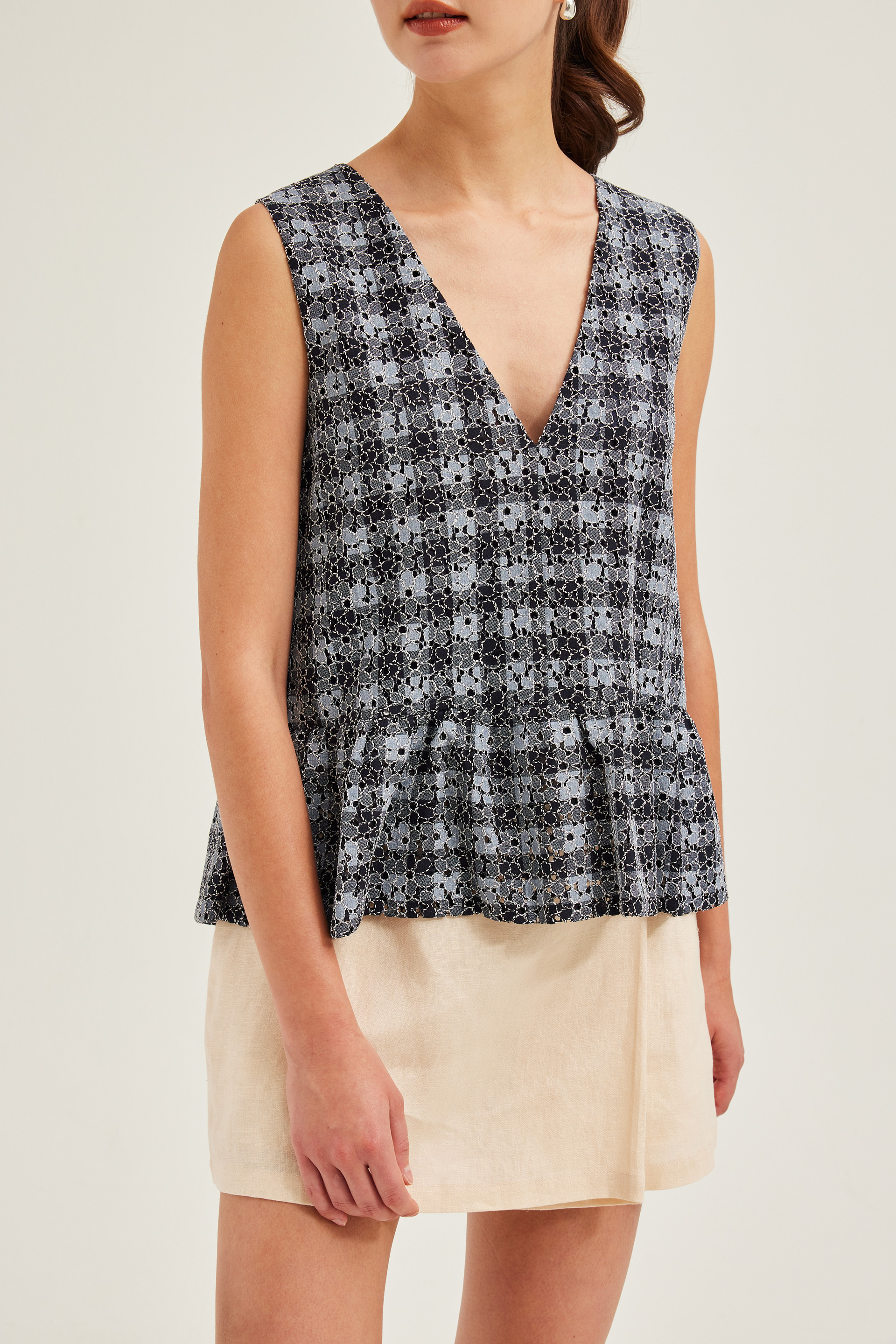 Lace Two-Way Peplum Top