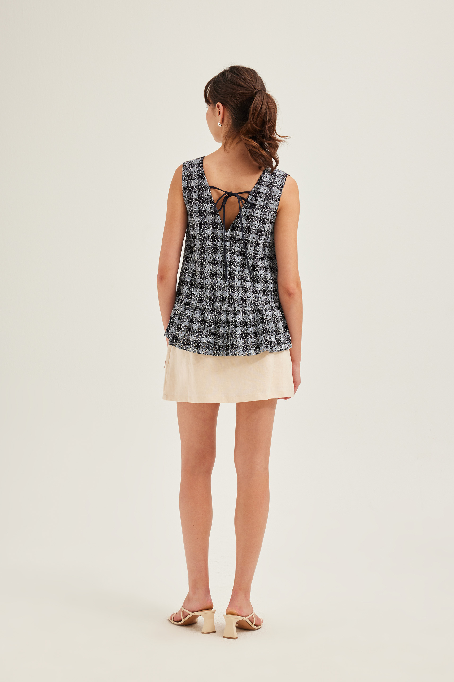 Lace Two-Way Peplum Top