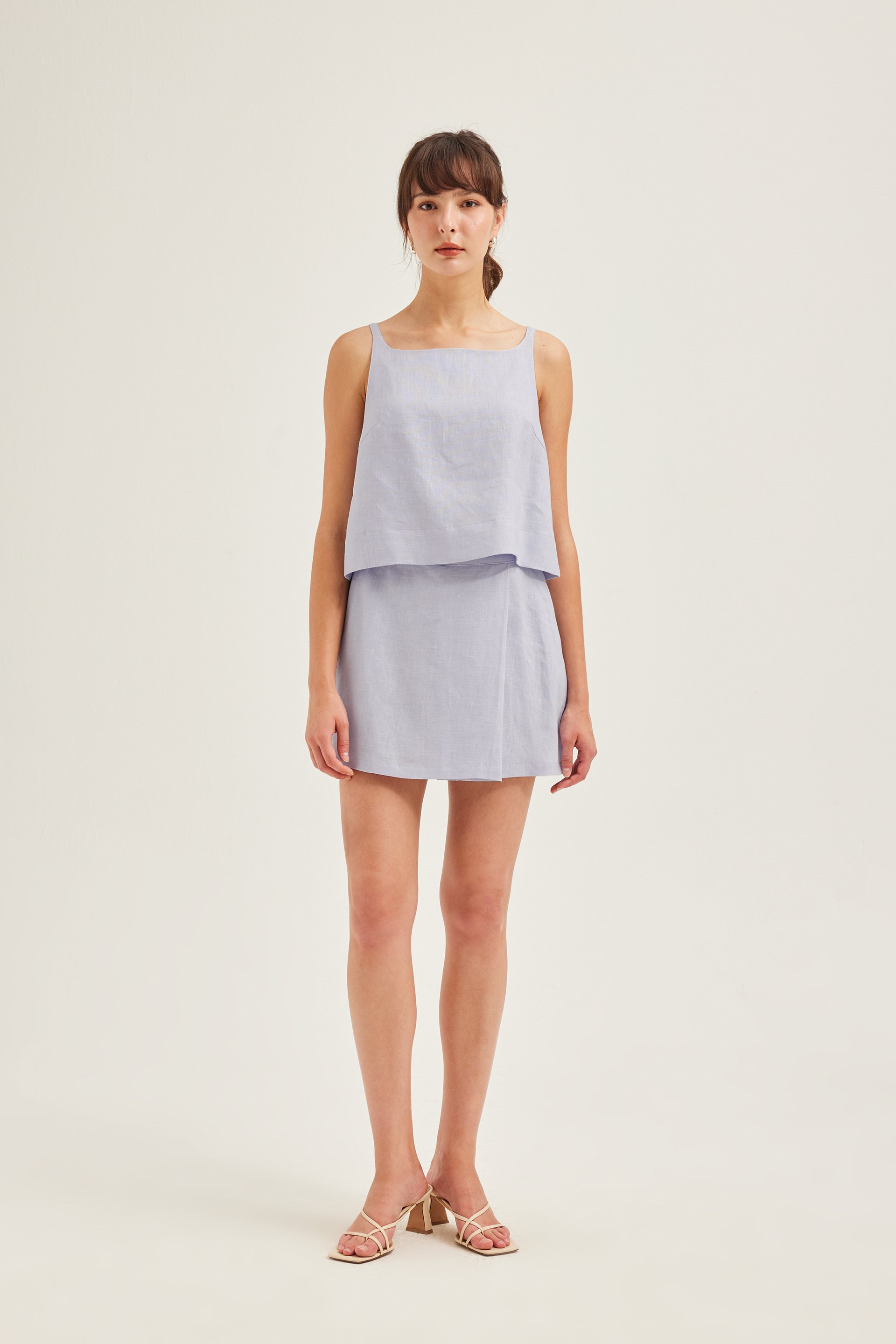 Linen Wide-Neck Top 