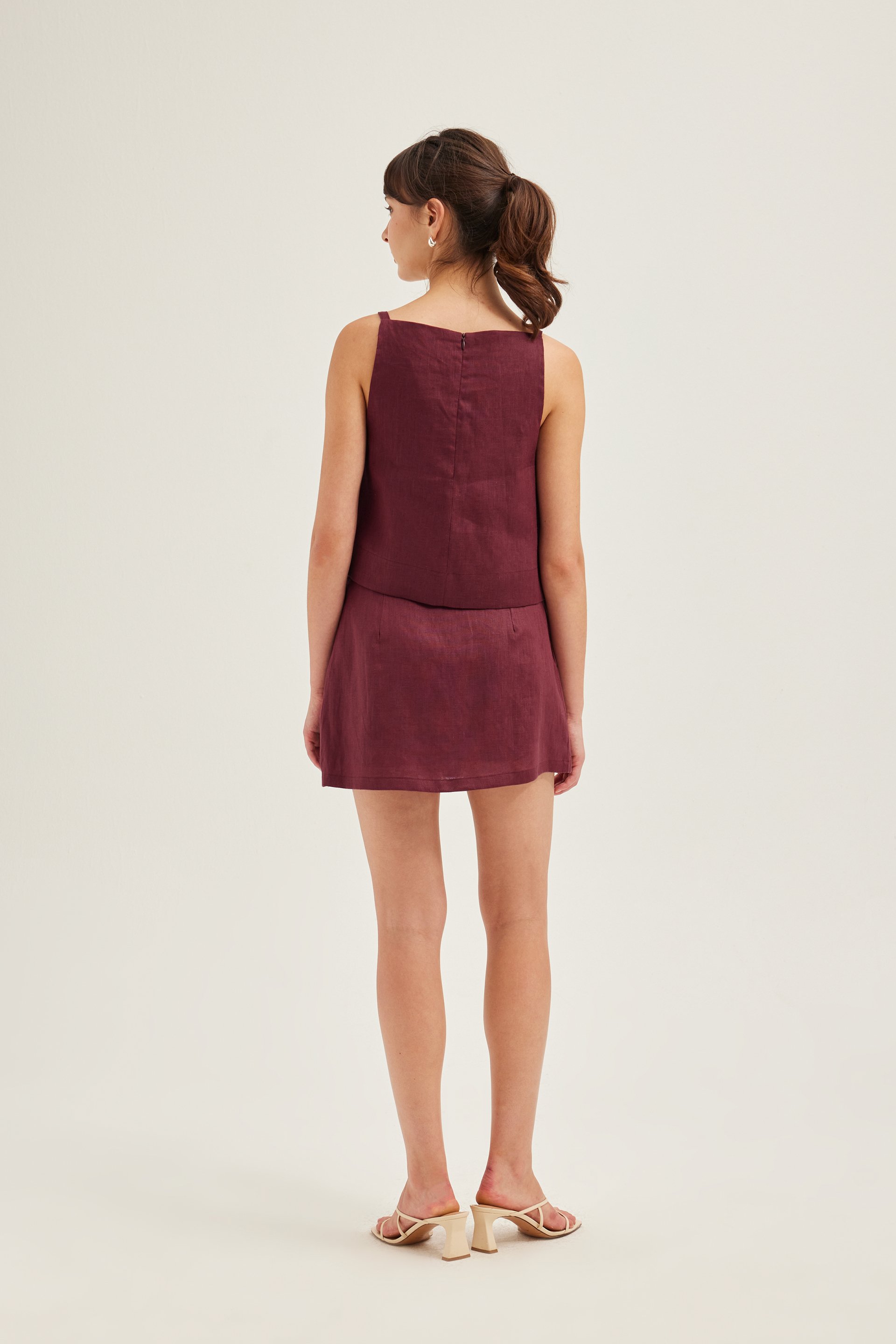 Linen Wide-Neck Top 