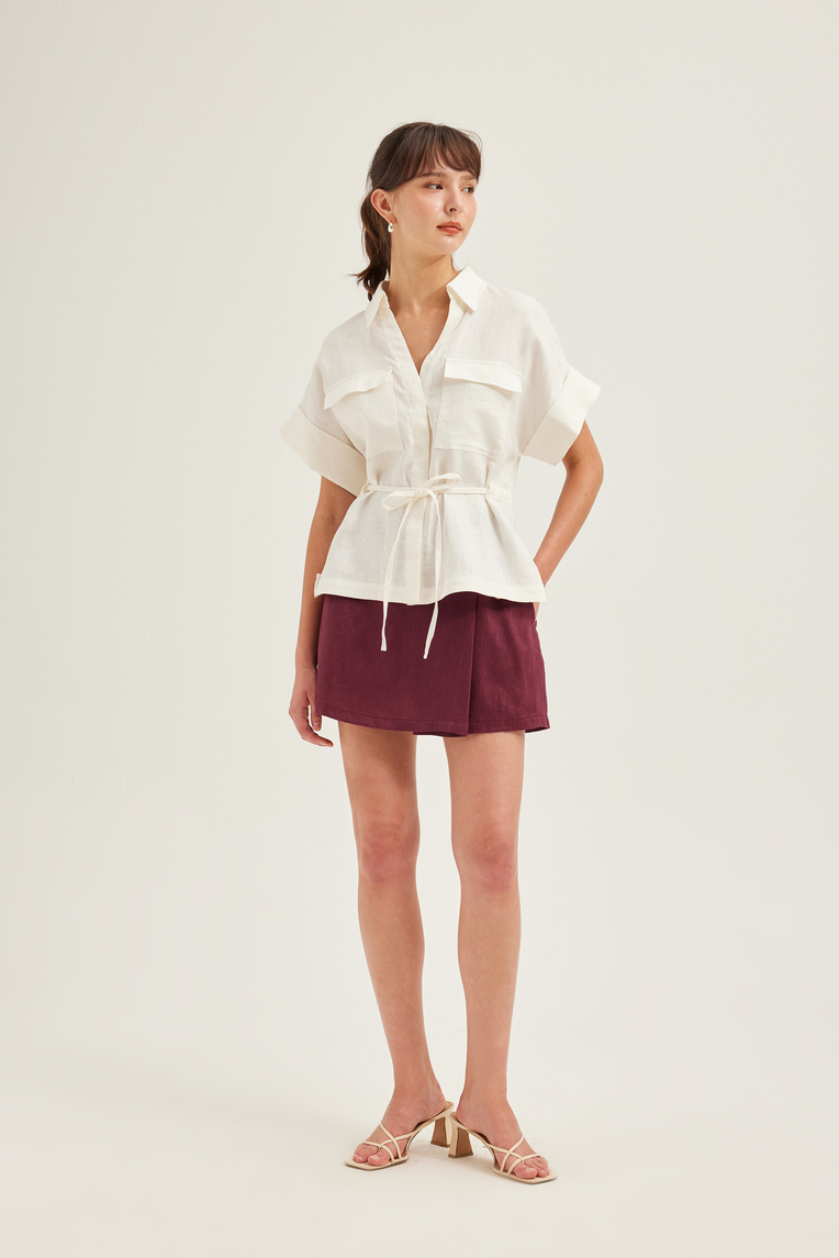 Linen Overlap Skorts
