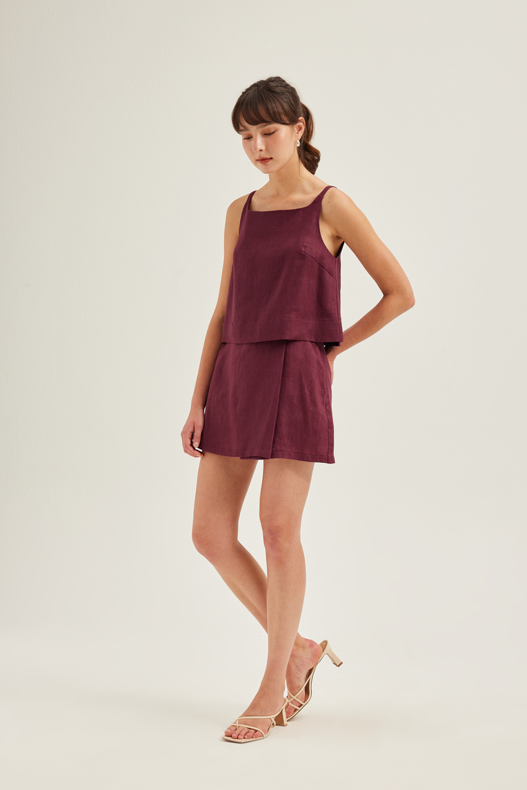 Linen Overlap Skorts