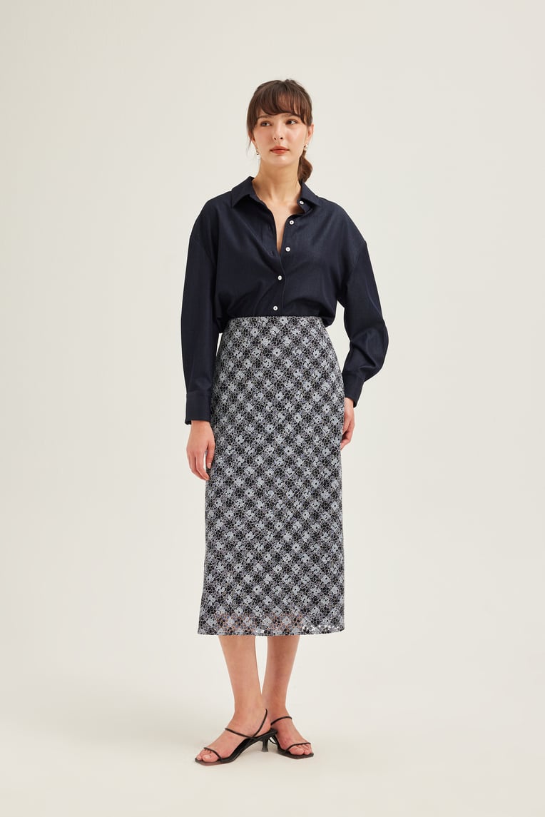 Lace Bias-Cut Slip Skirt