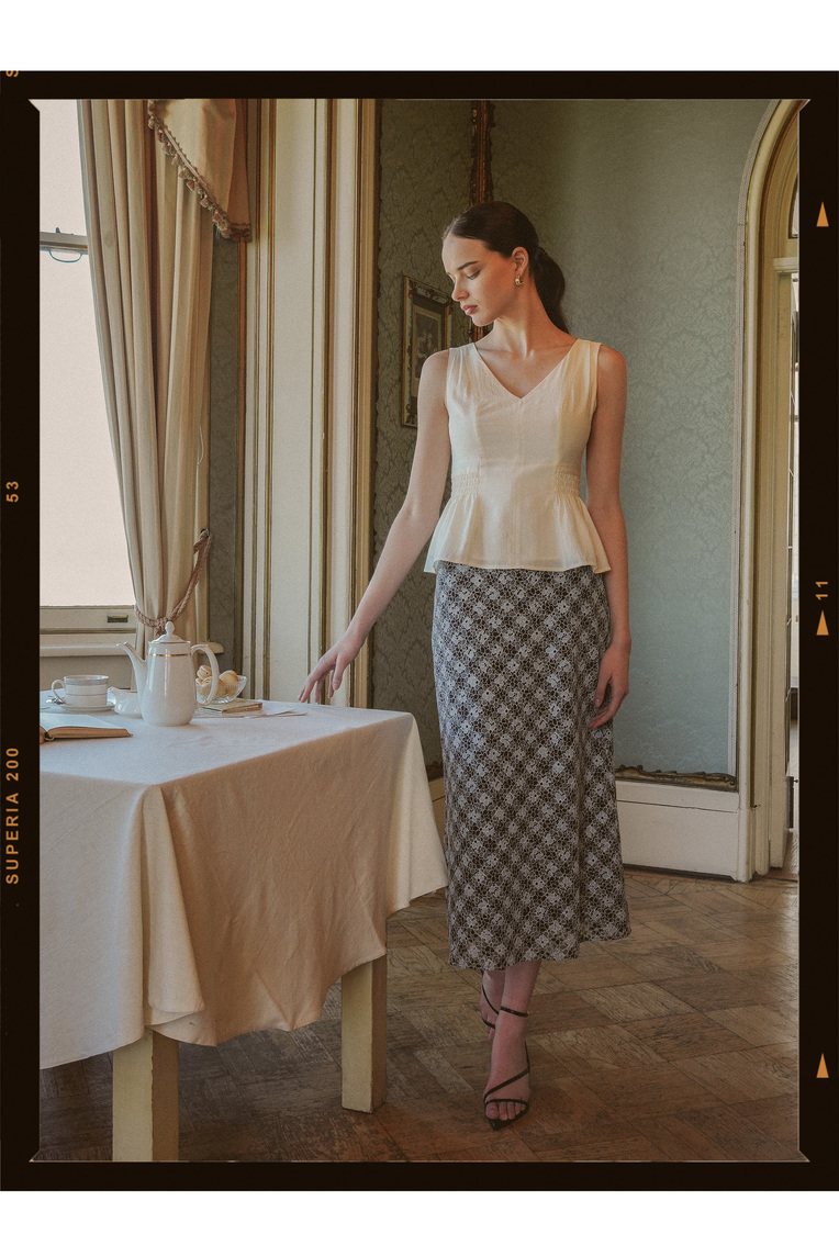 Lace Bias-Cut Slip Skirt