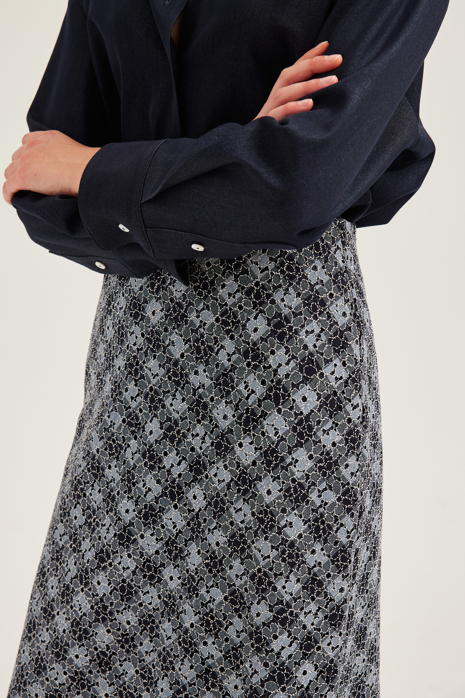 Lace Bias-Cut Slip Skirt