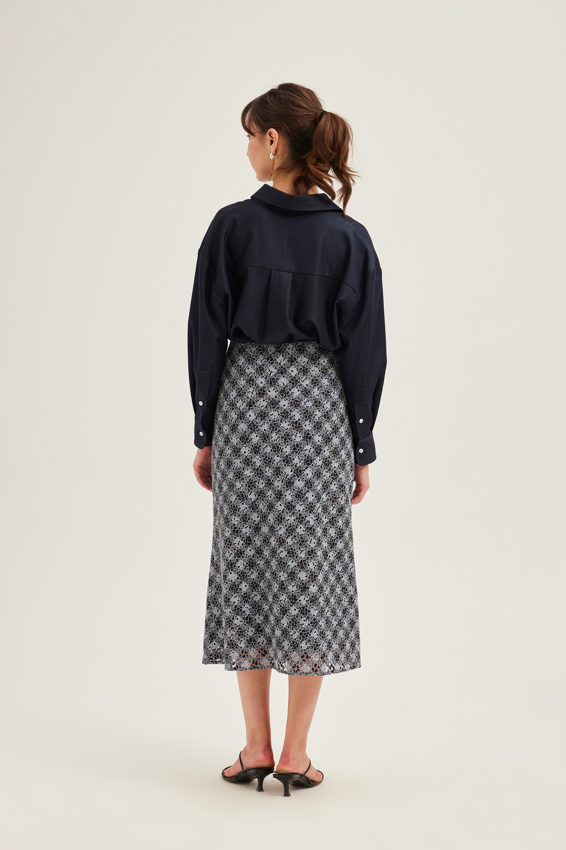 Lace Bias-Cut Slip Skirt