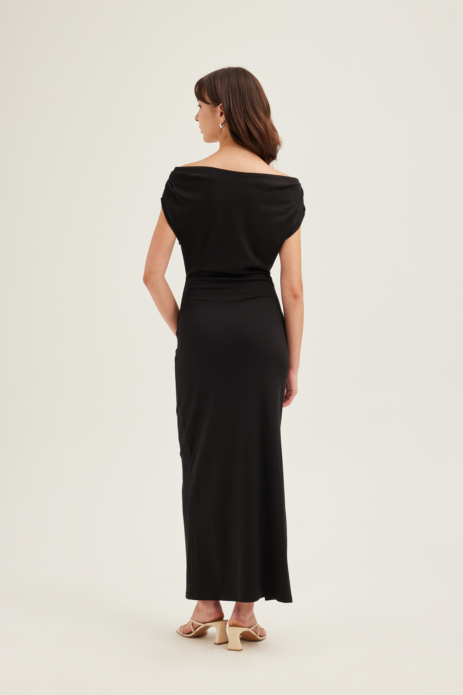 Boat-Neck Jersey Maxi Dress