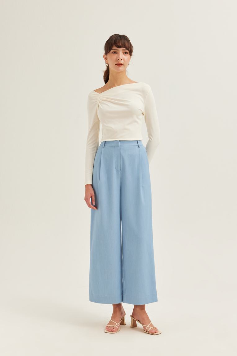 Chambray Full-Length Trousers