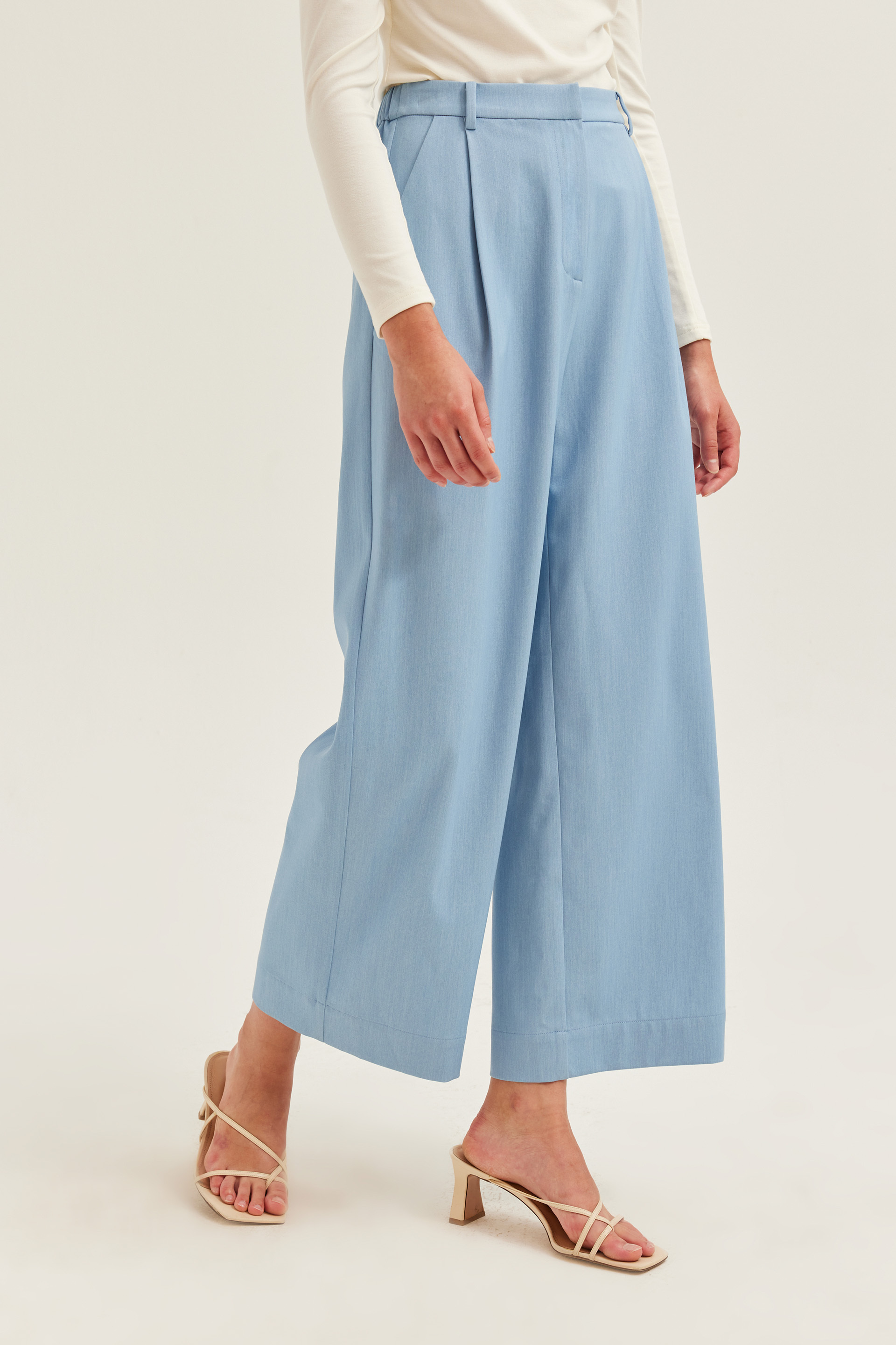 Chambray Full-Length Trousers