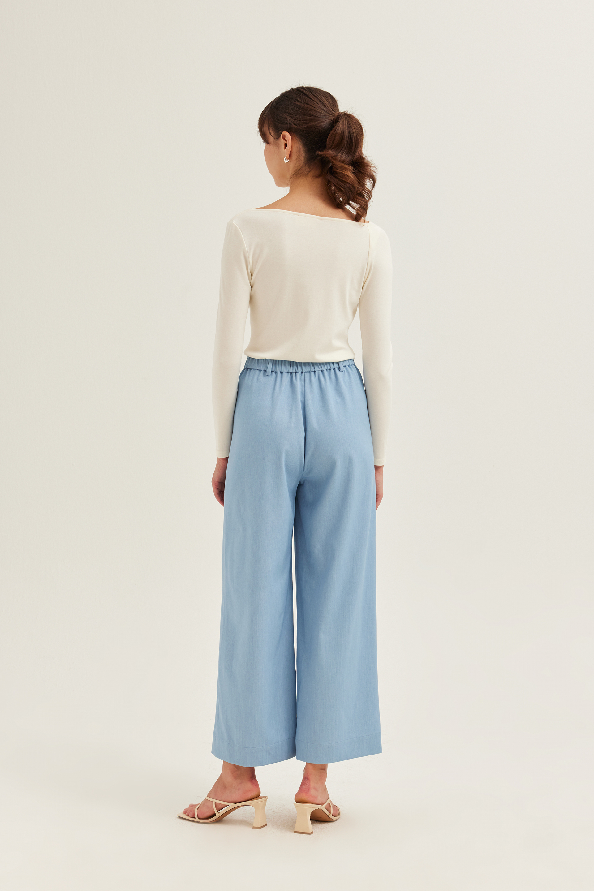 Chambray Full-Length Trousers
