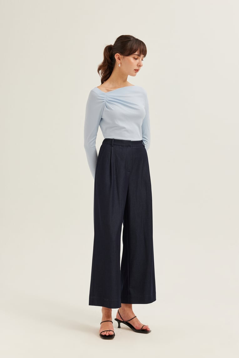 Chambray Full-Length Trousers