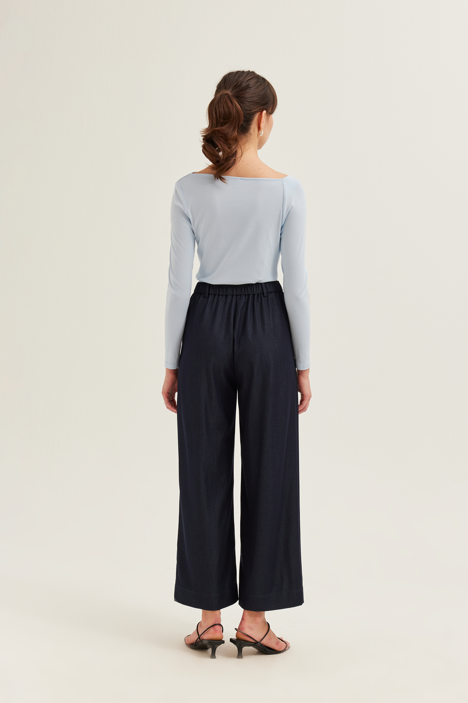 Chambray Full-Length Trousers