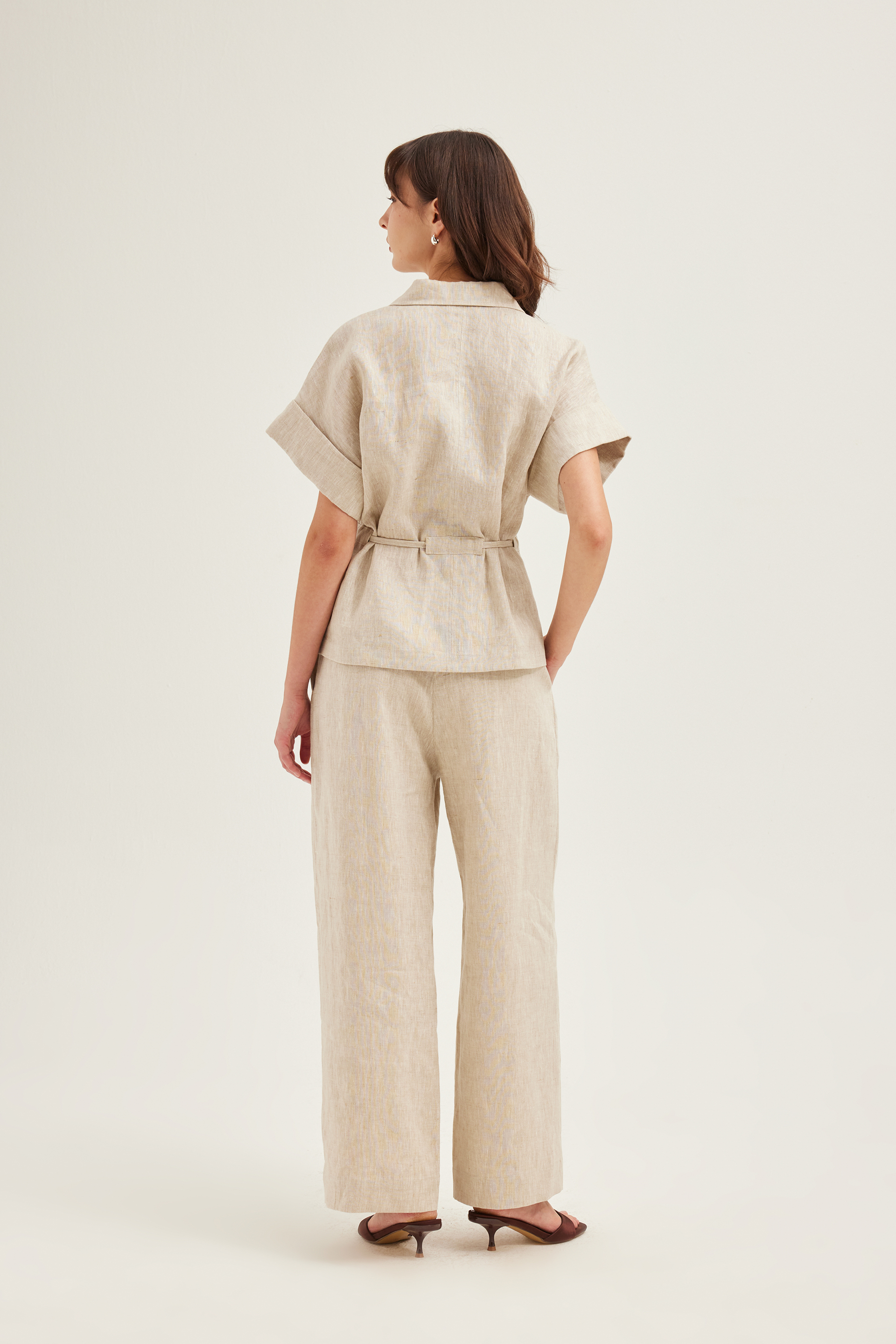 Relaxed Linen Peplum Shirt