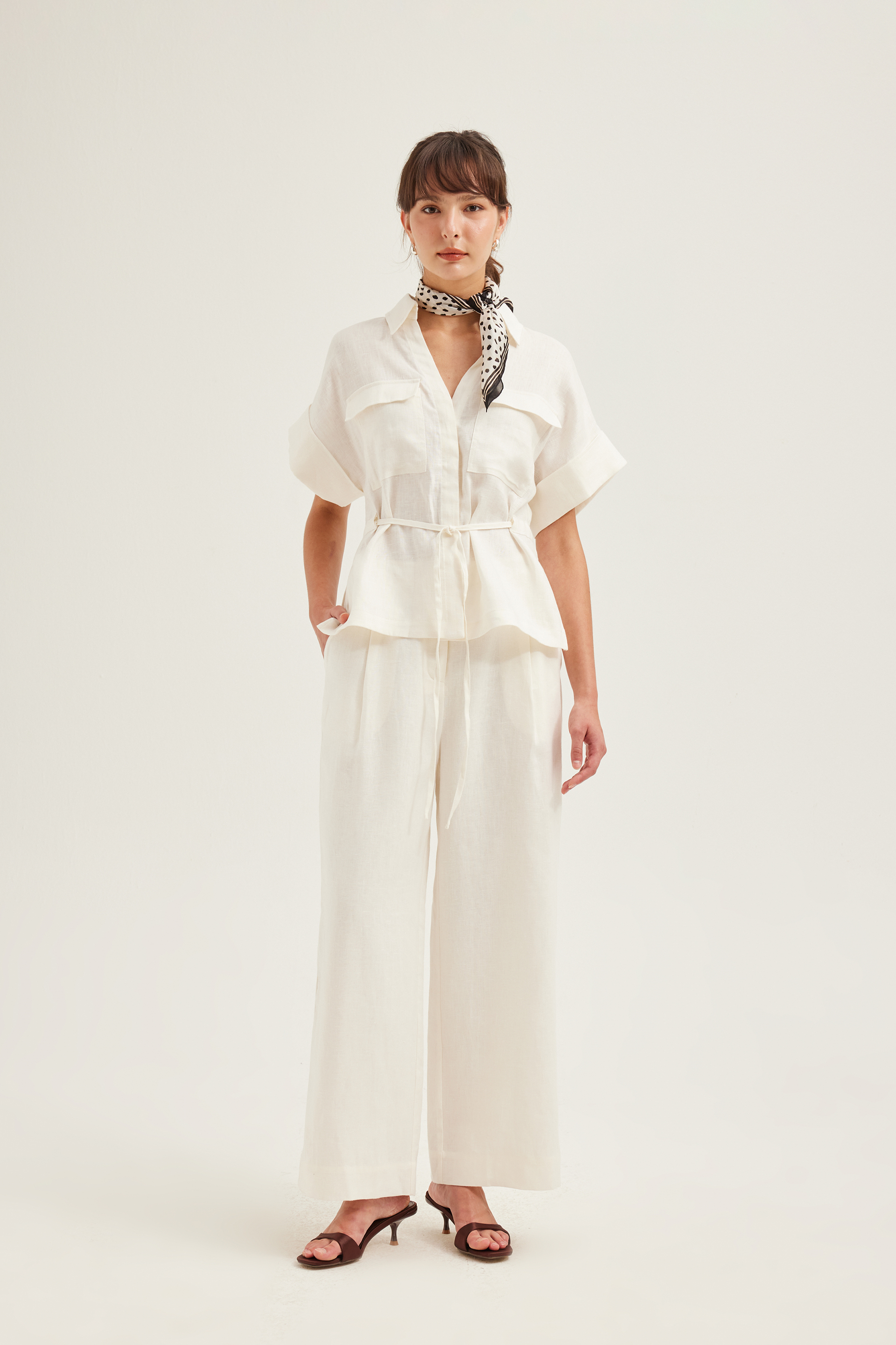 Relaxed Linen Peplum Shirt