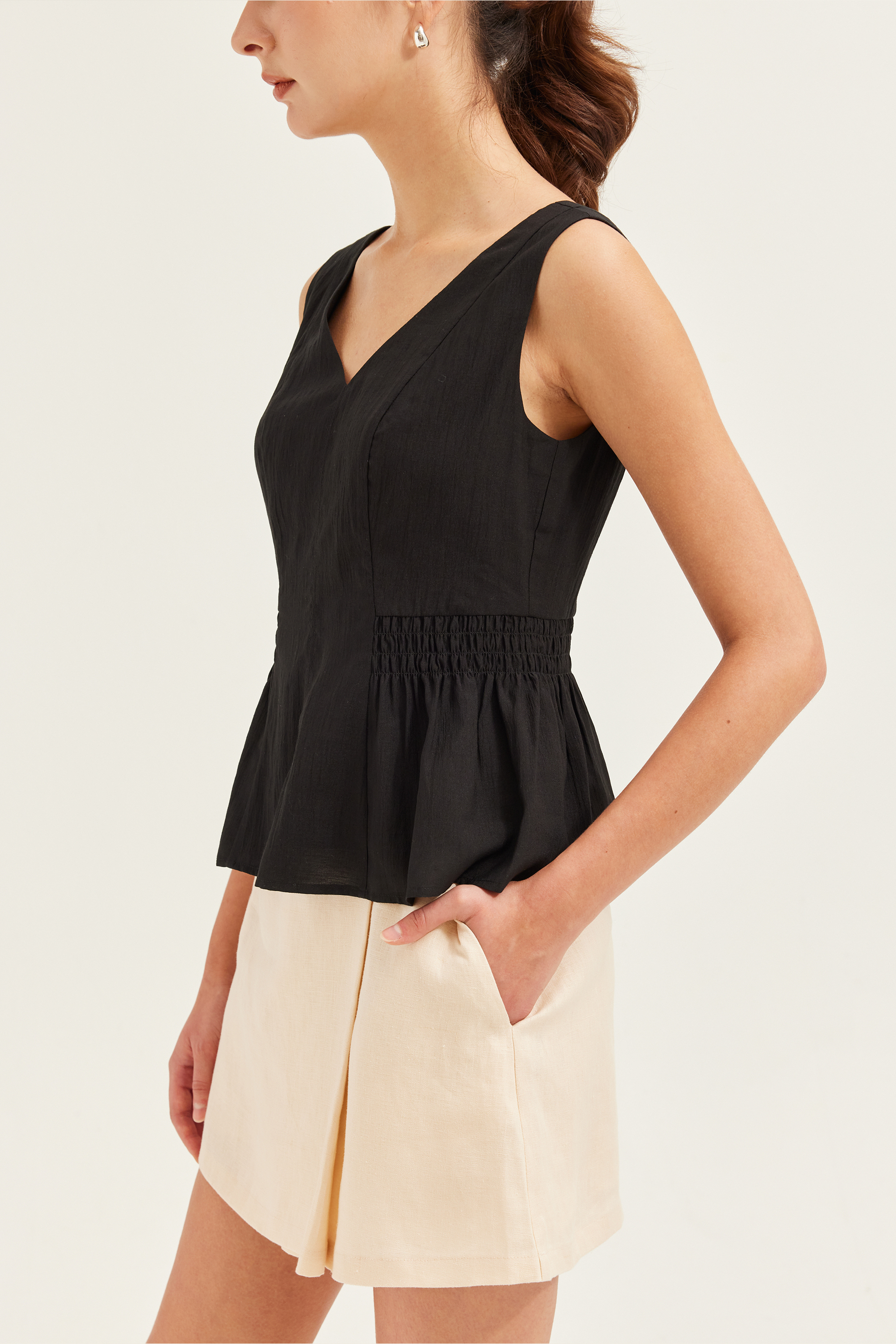 Crepe V-Neck Top