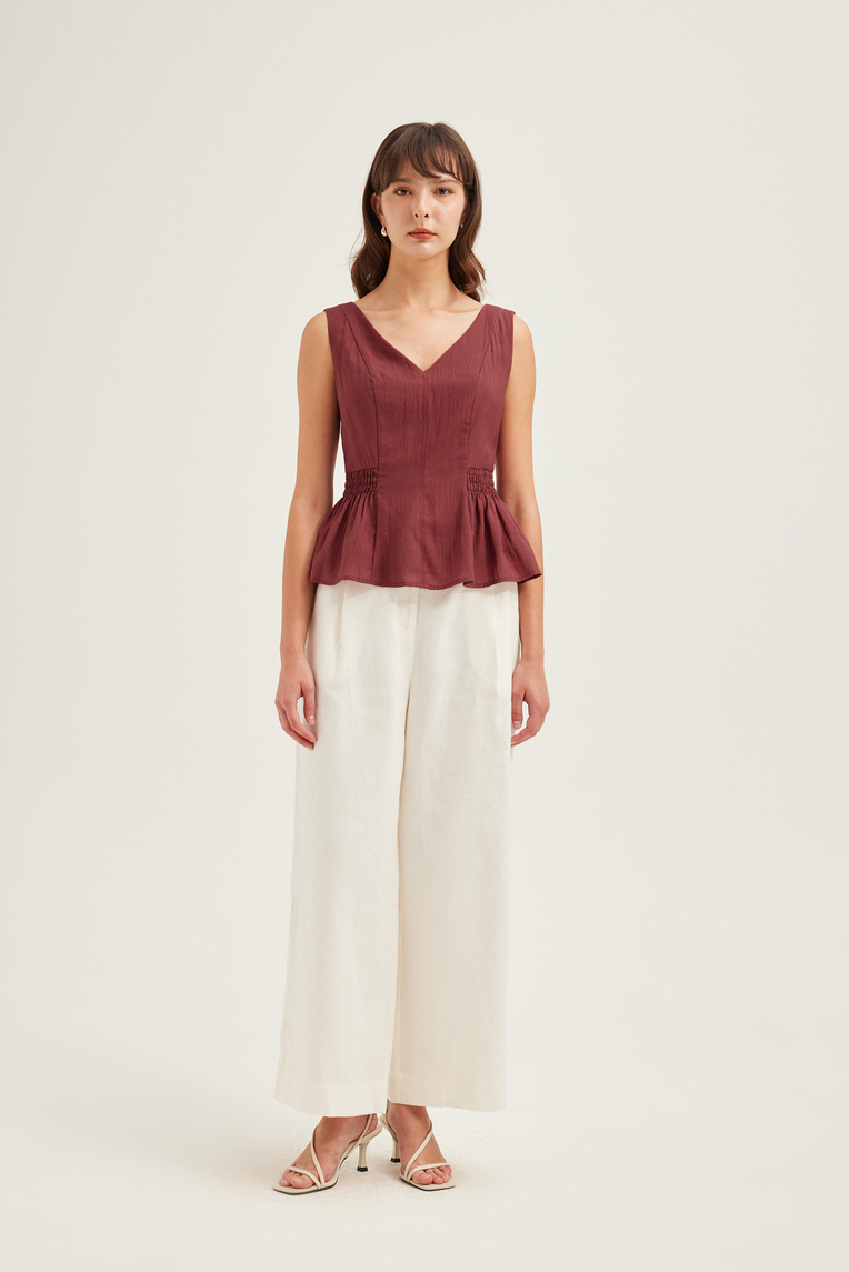 Crepe V-Neck Top