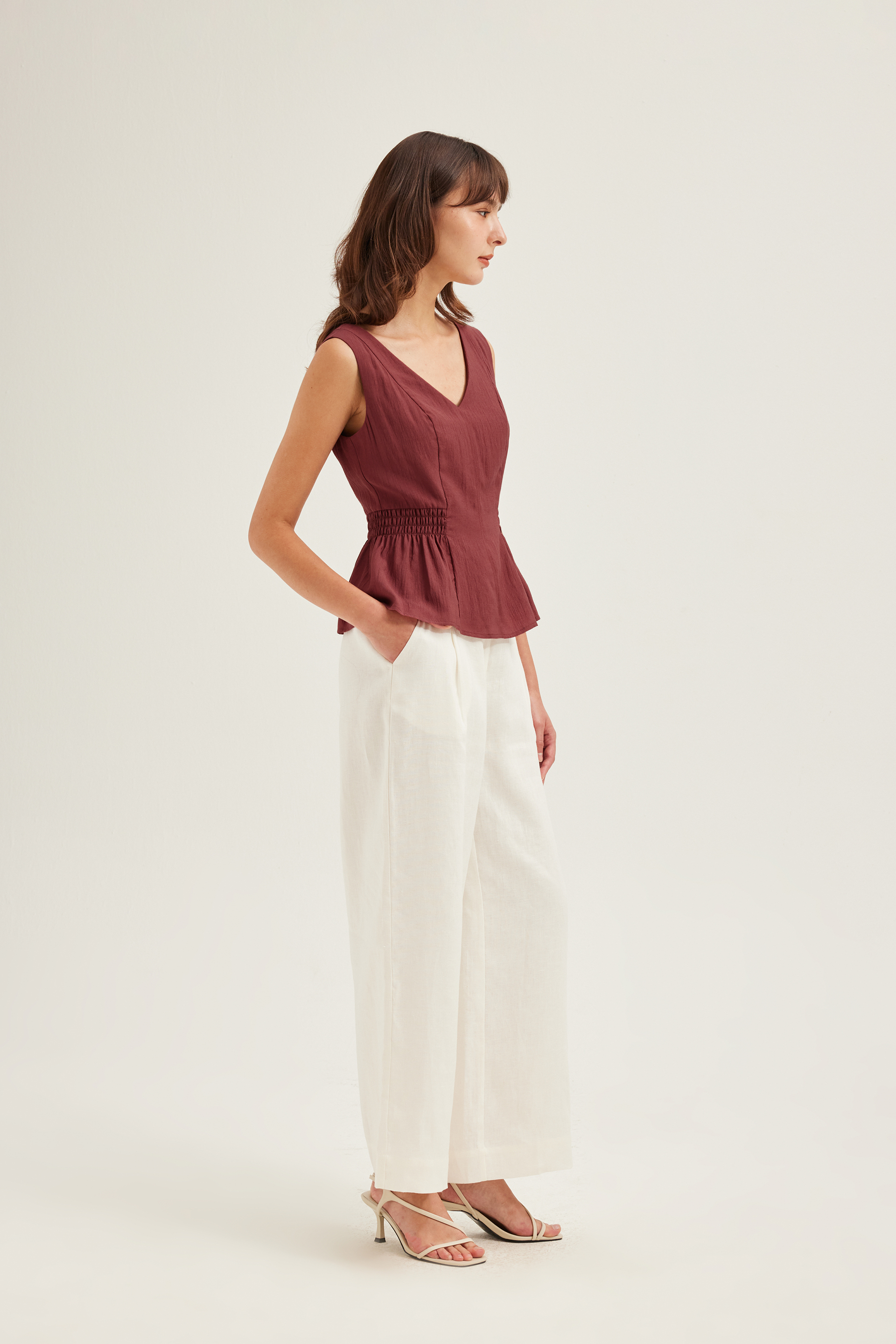 Crepe V-Neck Top