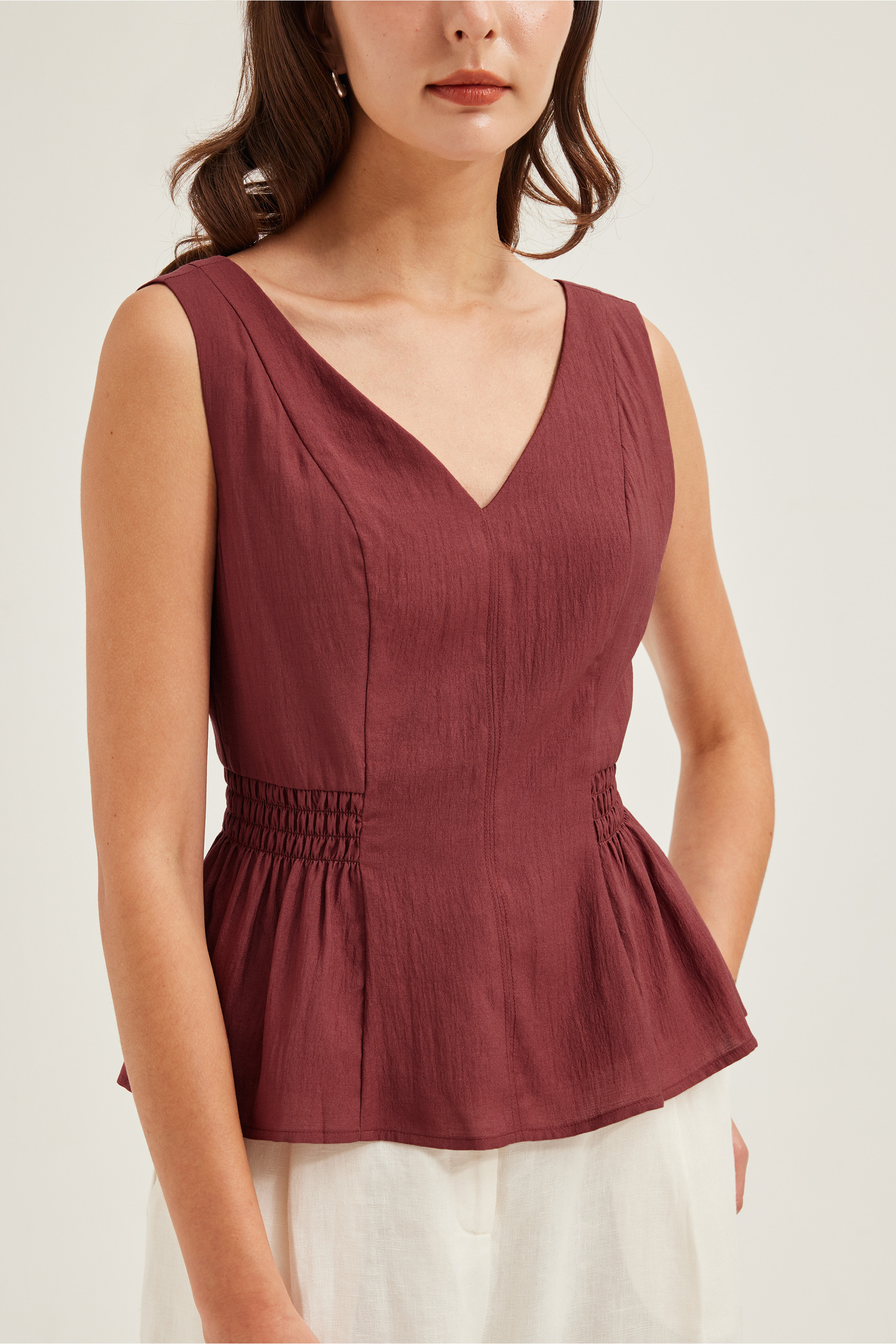 Crepe V-Neck Top
