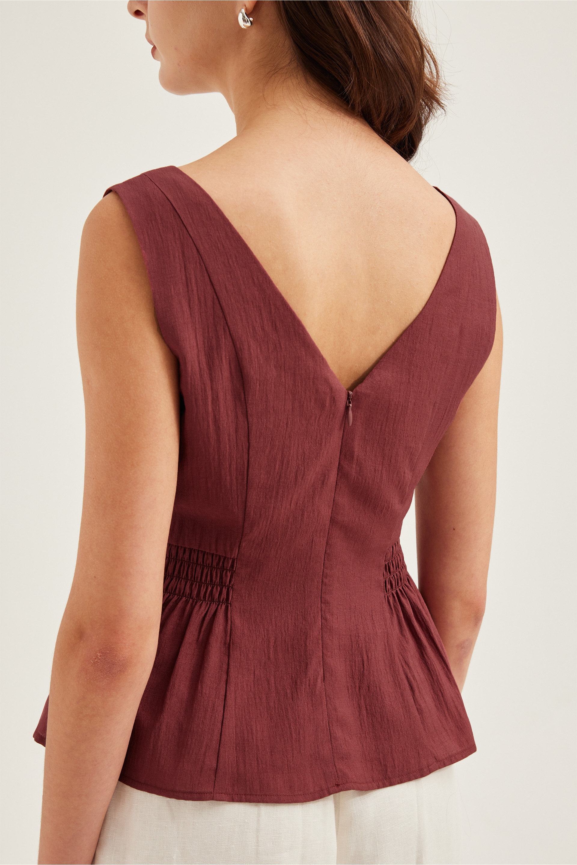 Crepe V-Neck Top