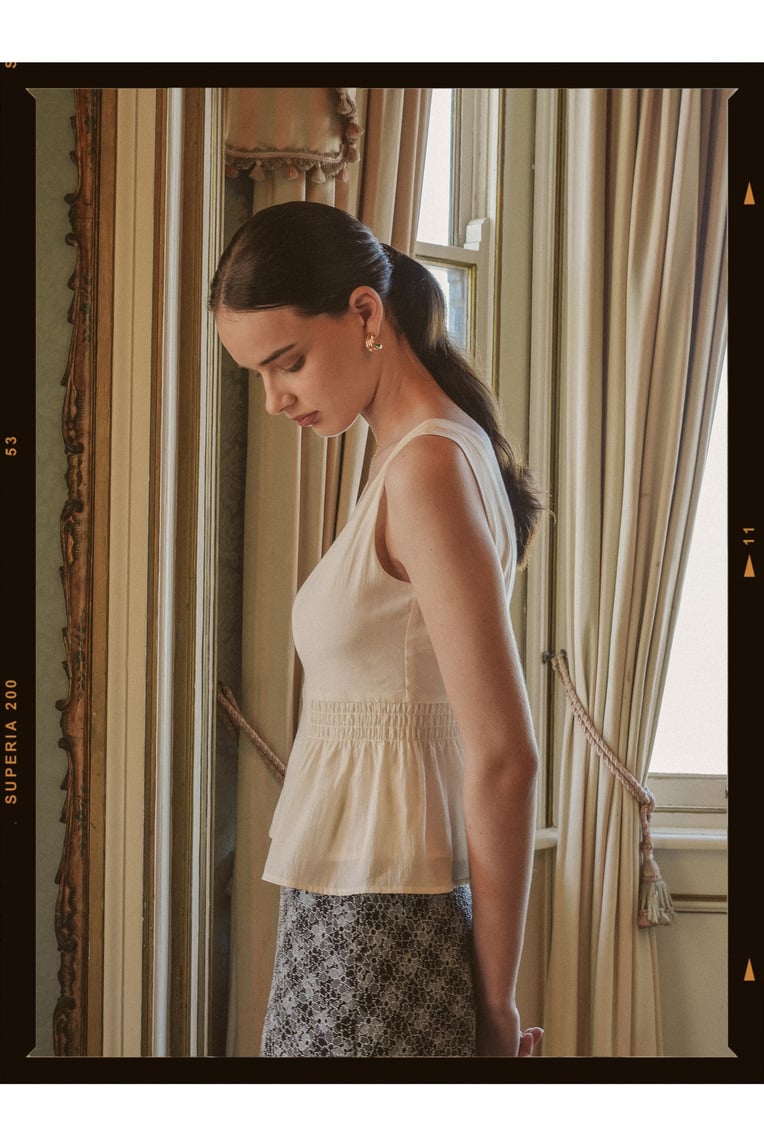 Crepe V-Neck Top