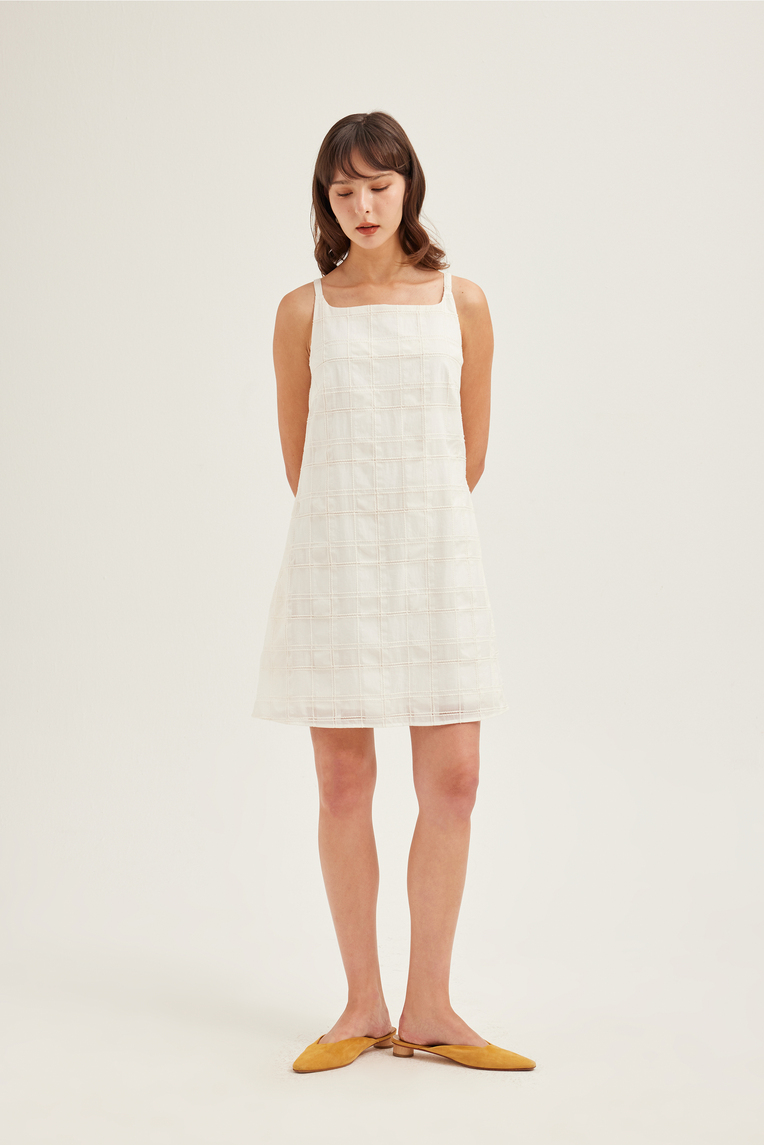 Textured Check Shift Dress