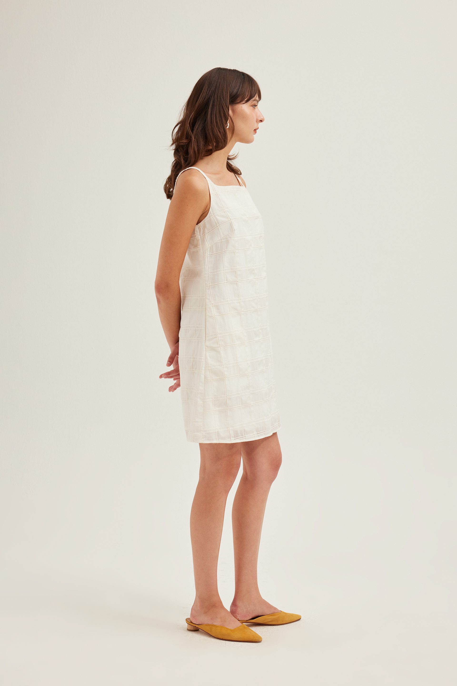 Textured Check Shift Dress