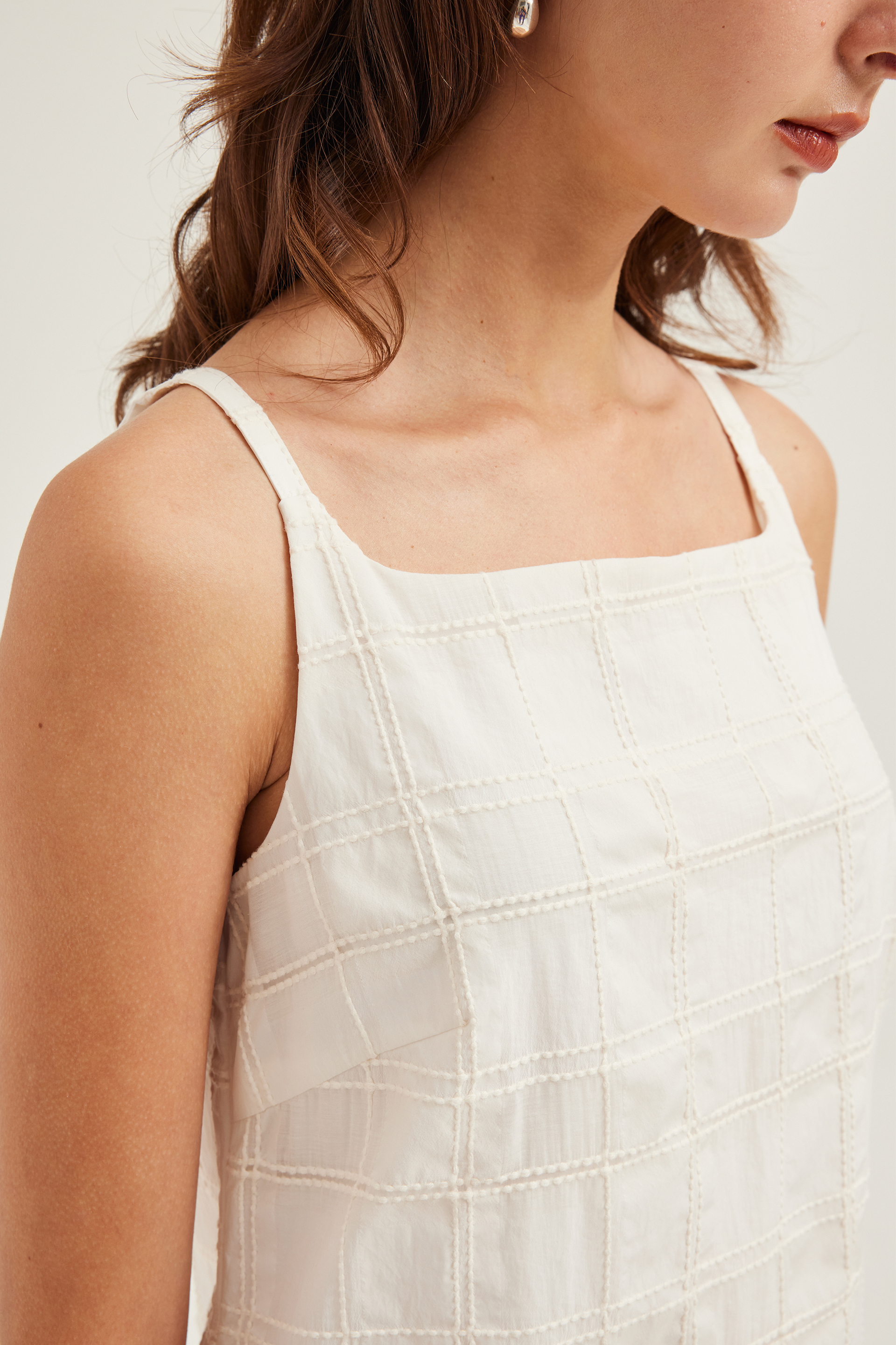 Textured Check Shift Dress