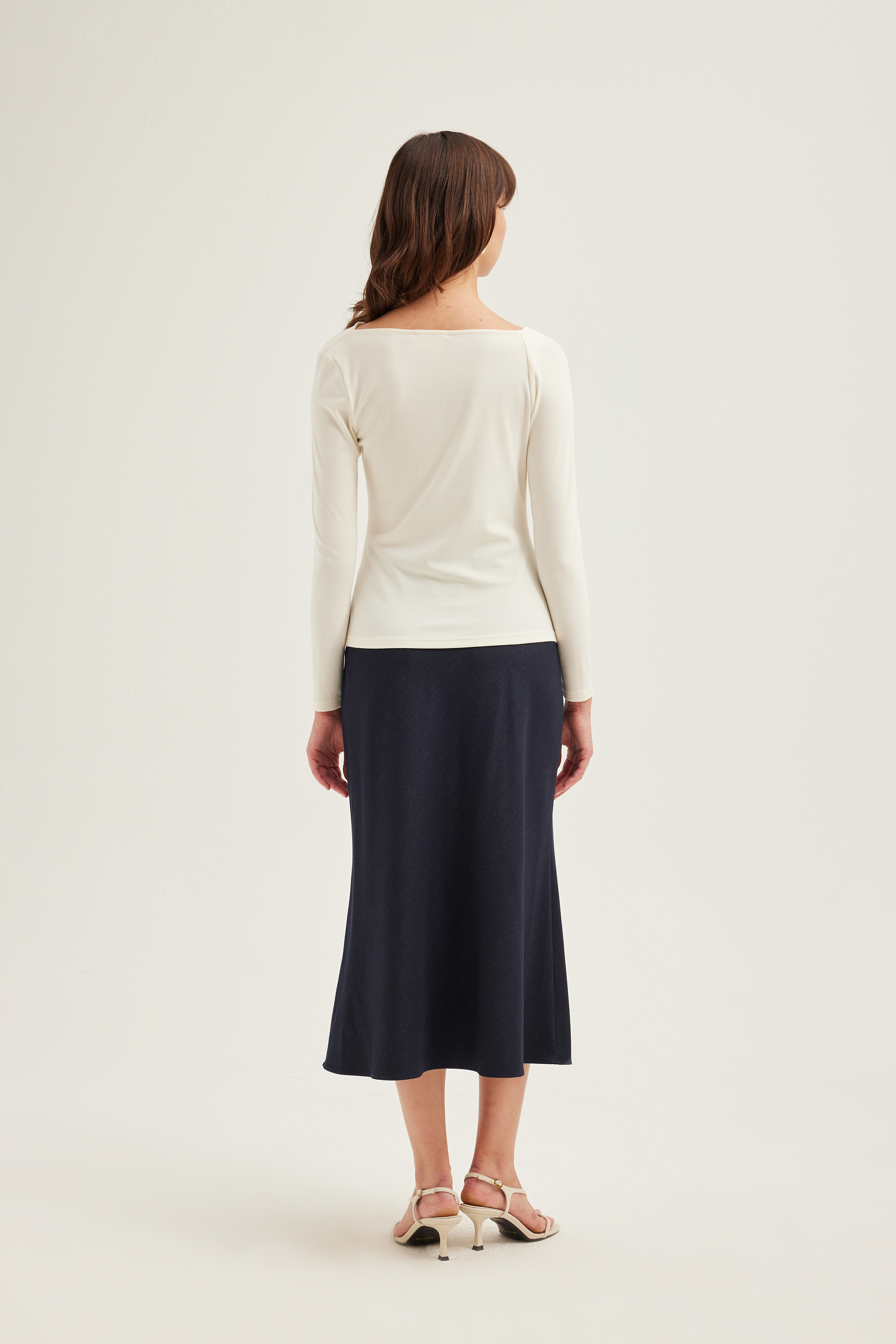 Gathered Asymmetrical Jersey Top