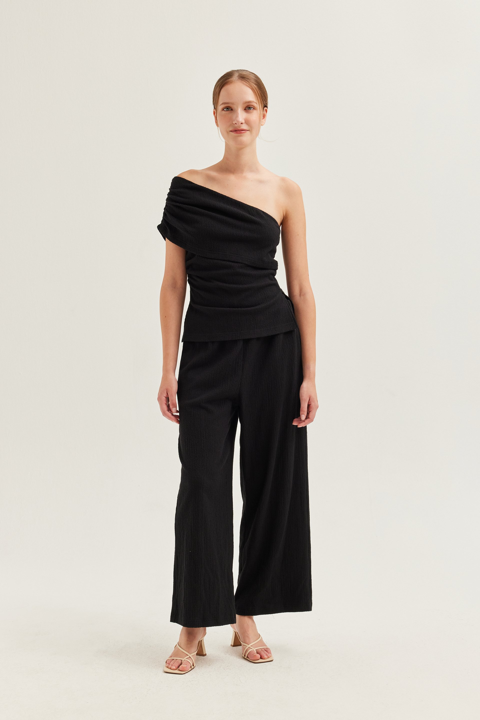 One-Shoulder Textured Knit Top One-Shoulder Textured Knit Top