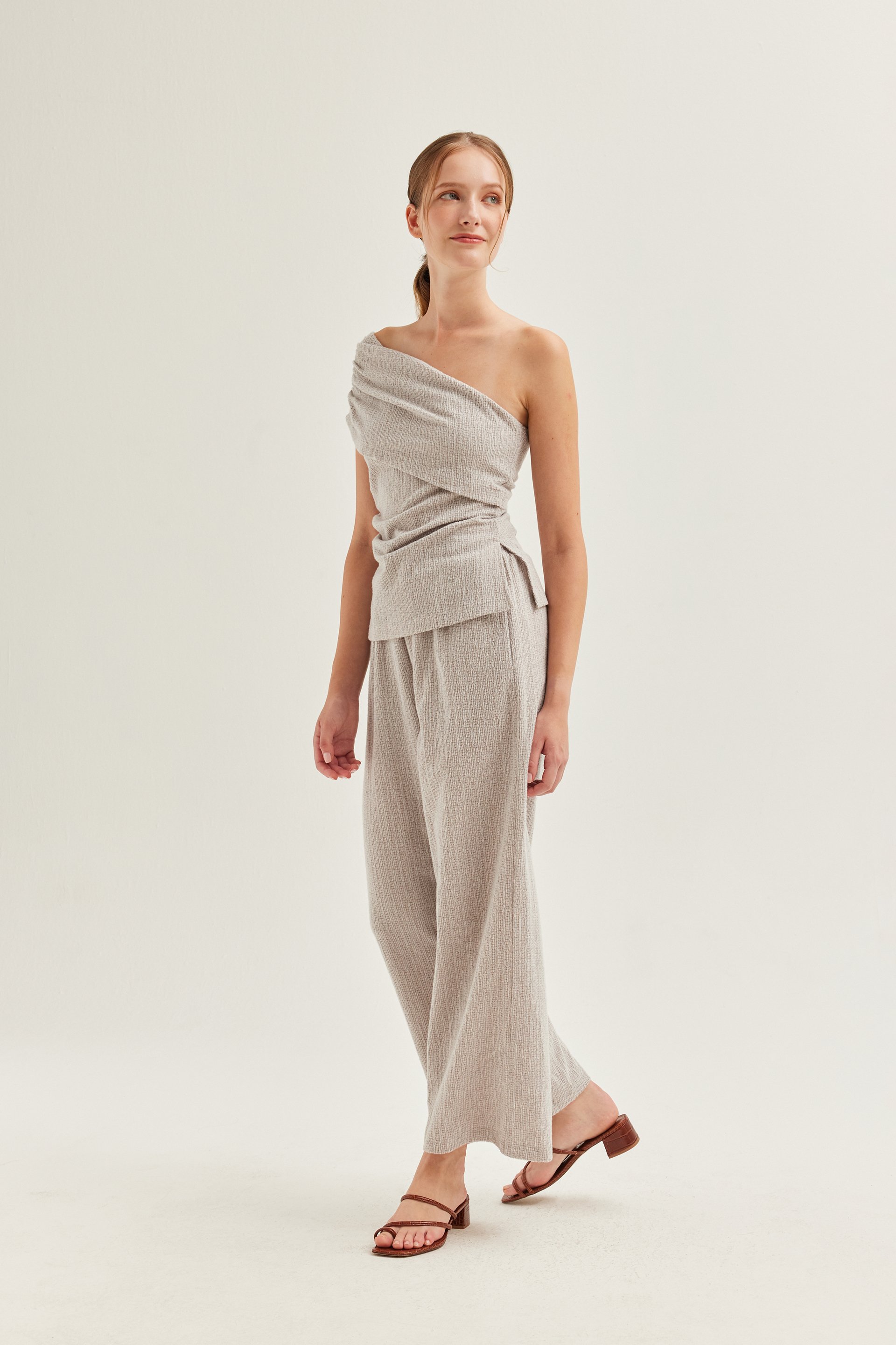 One-Shoulder Textured Knit Top One-Shoulder Textured Knit Top