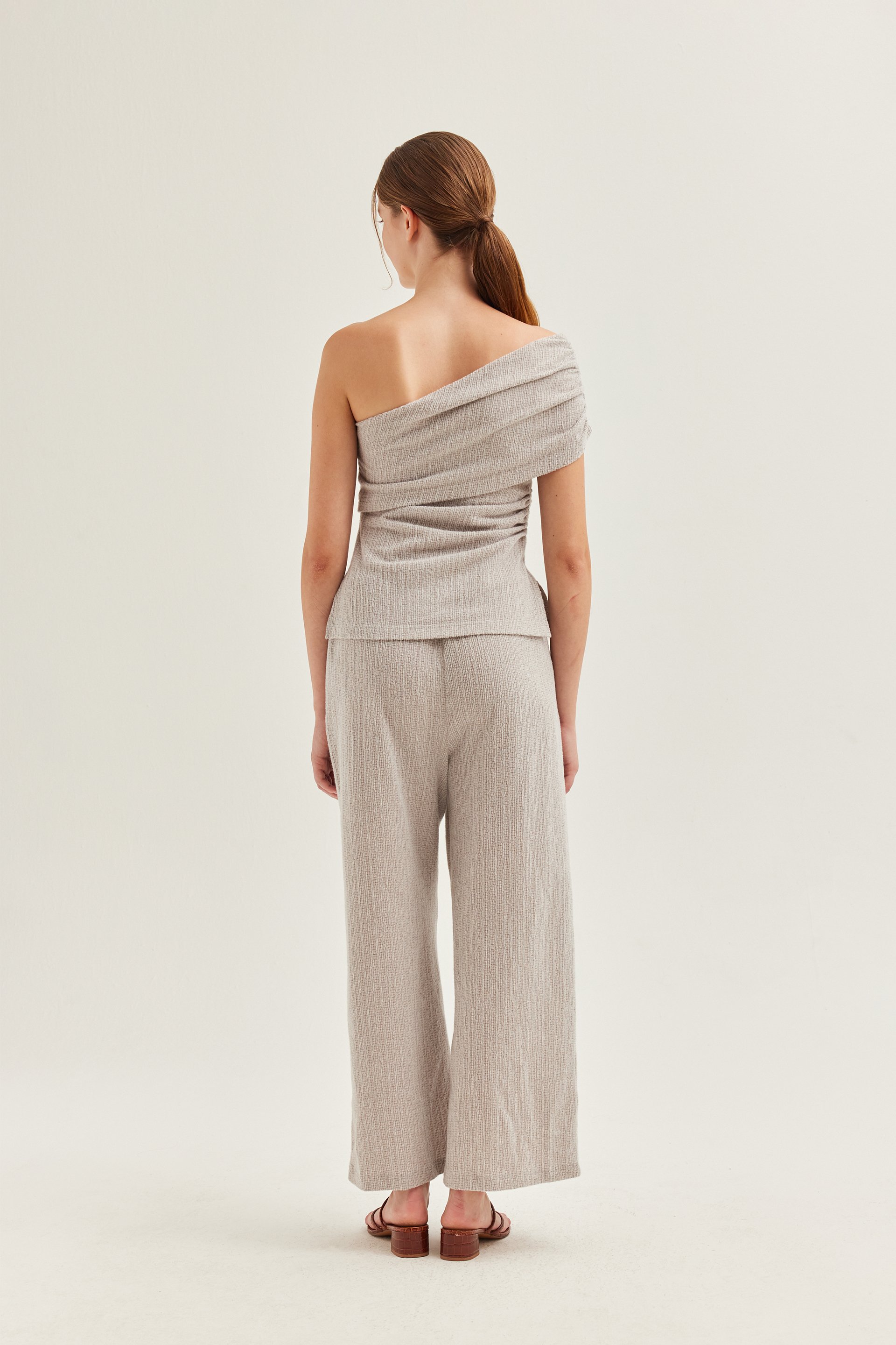 One-Shoulder Textured Knit Top One-Shoulder Textured Knit Top