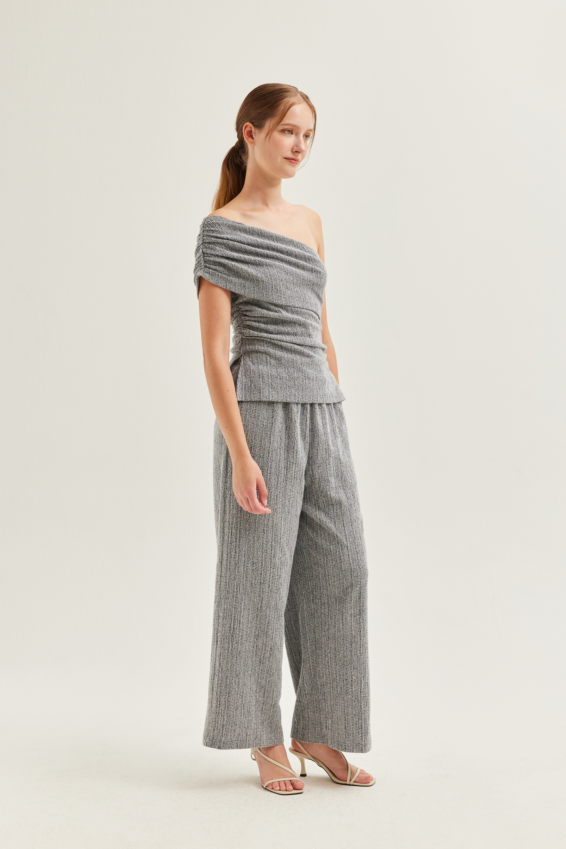 One-Shoulder Textured Knit Top One-Shoulder Textured Knit Top