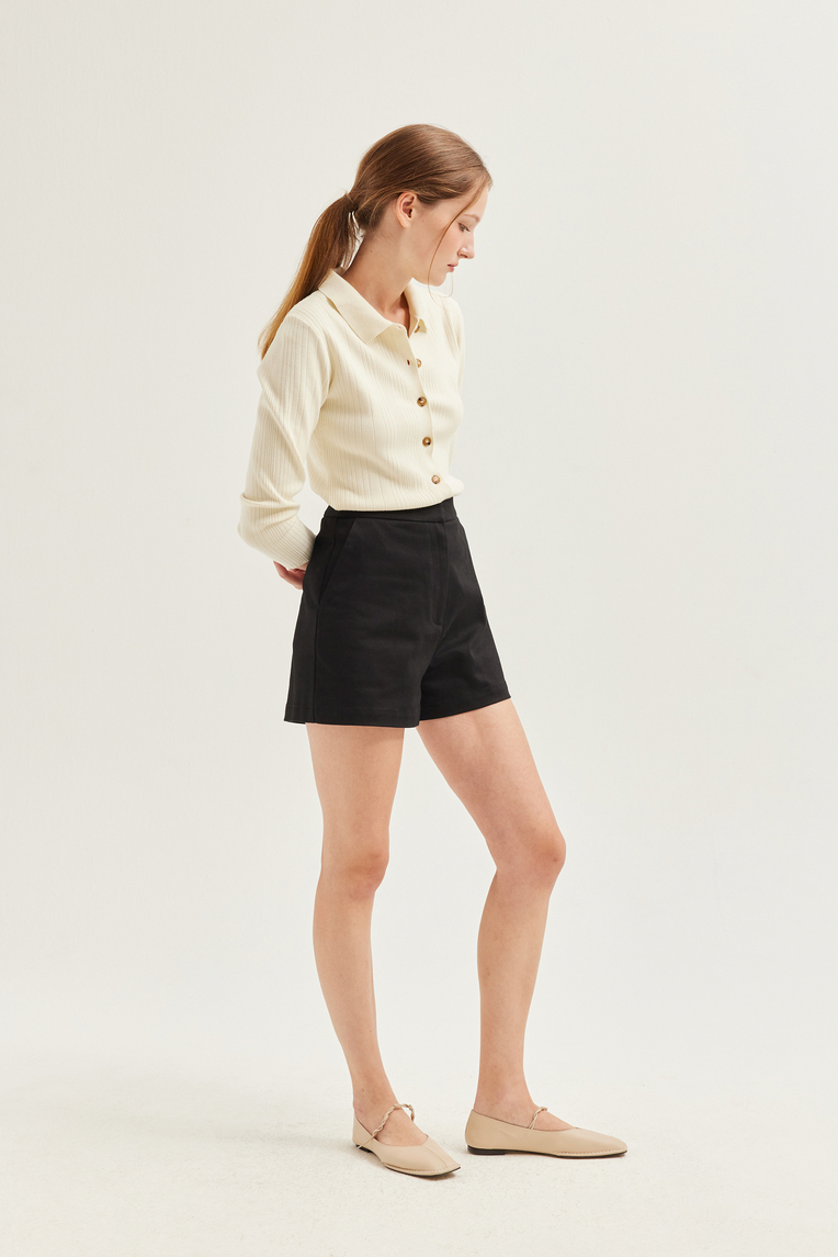 Cotton High-Waisted Shorts