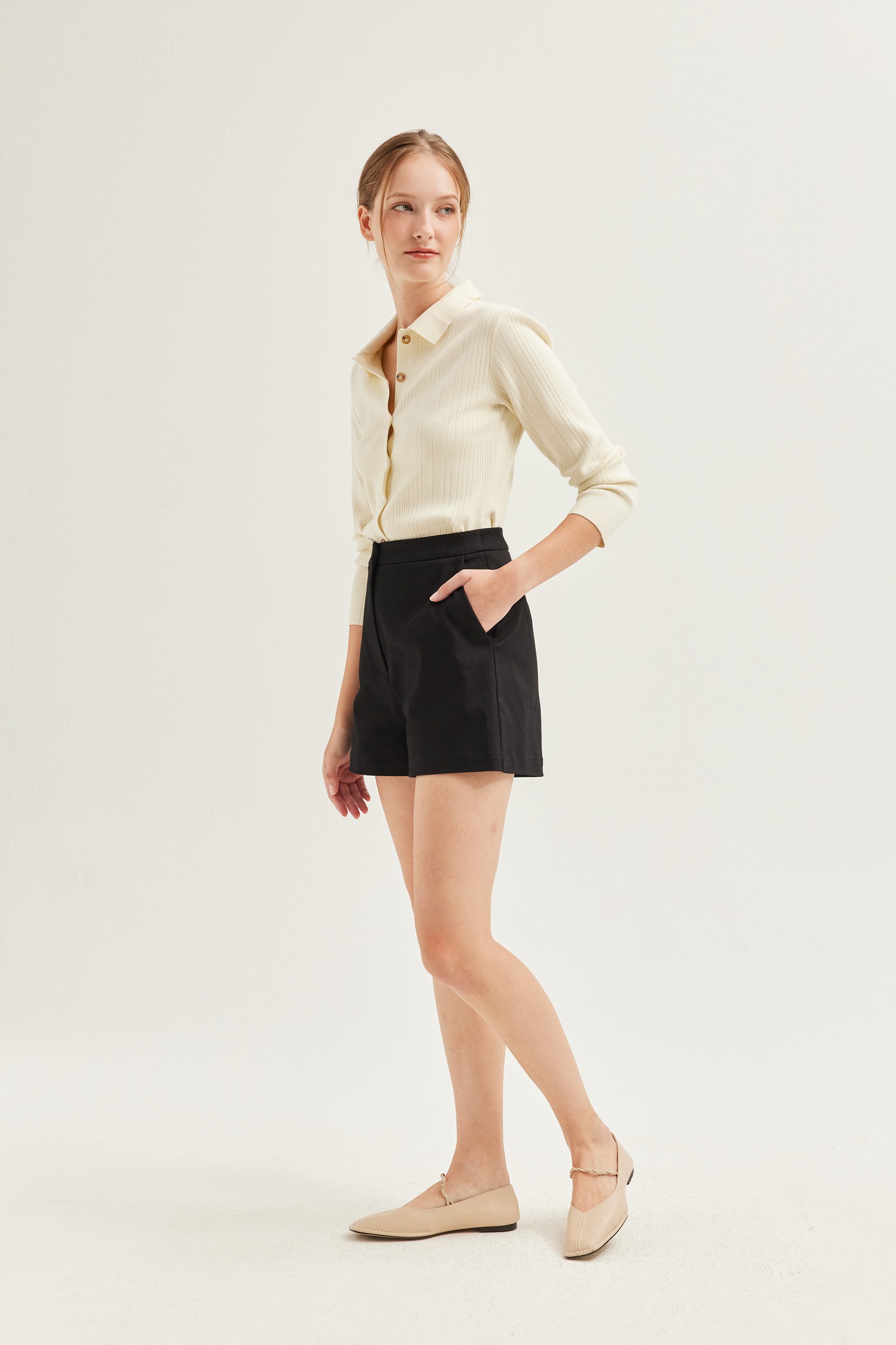 Cotton High-Waisted Shorts
