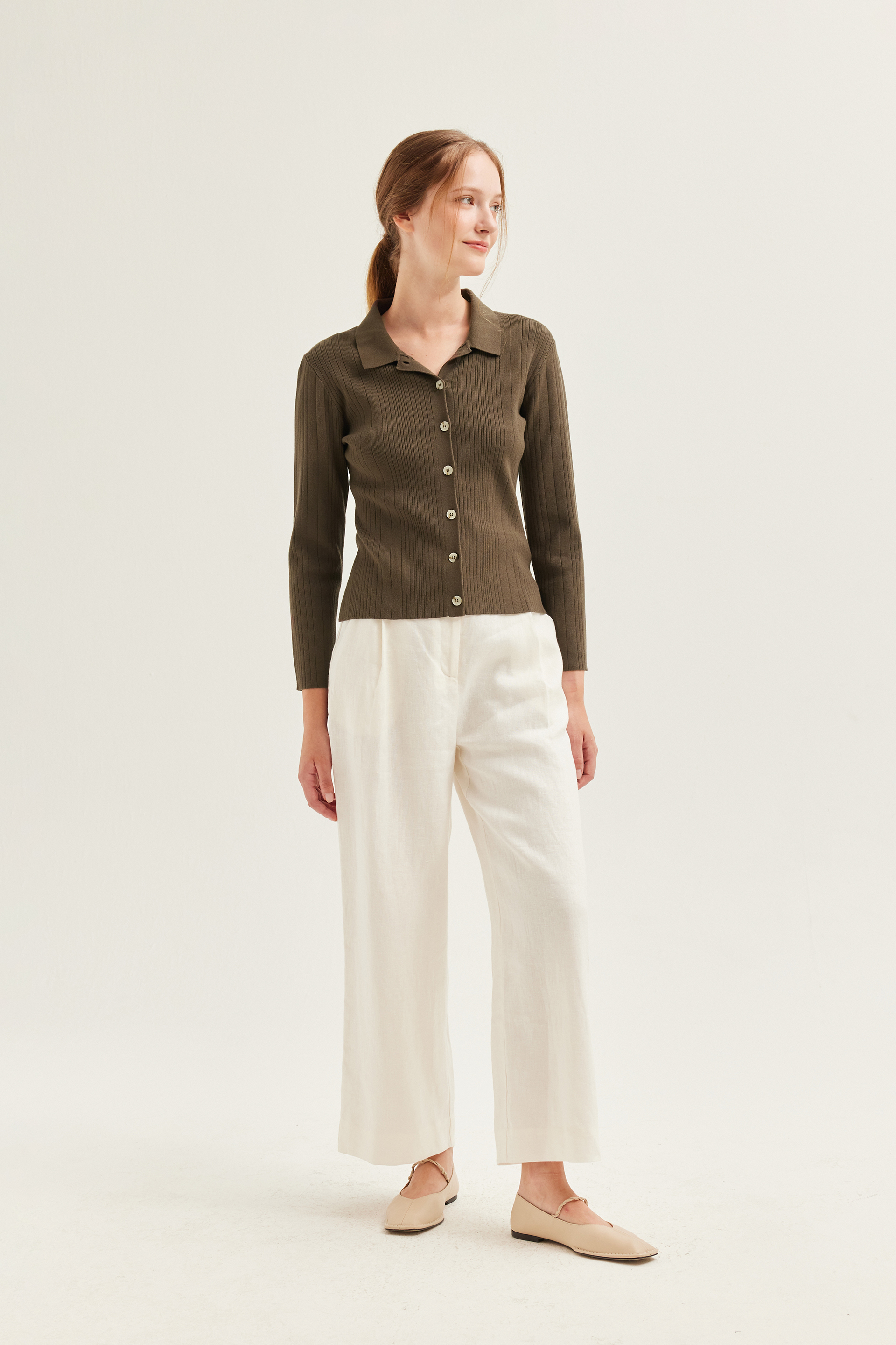 Fitted Ribbed Knit Cardigan Fitted Ribbed Knit Cardigan