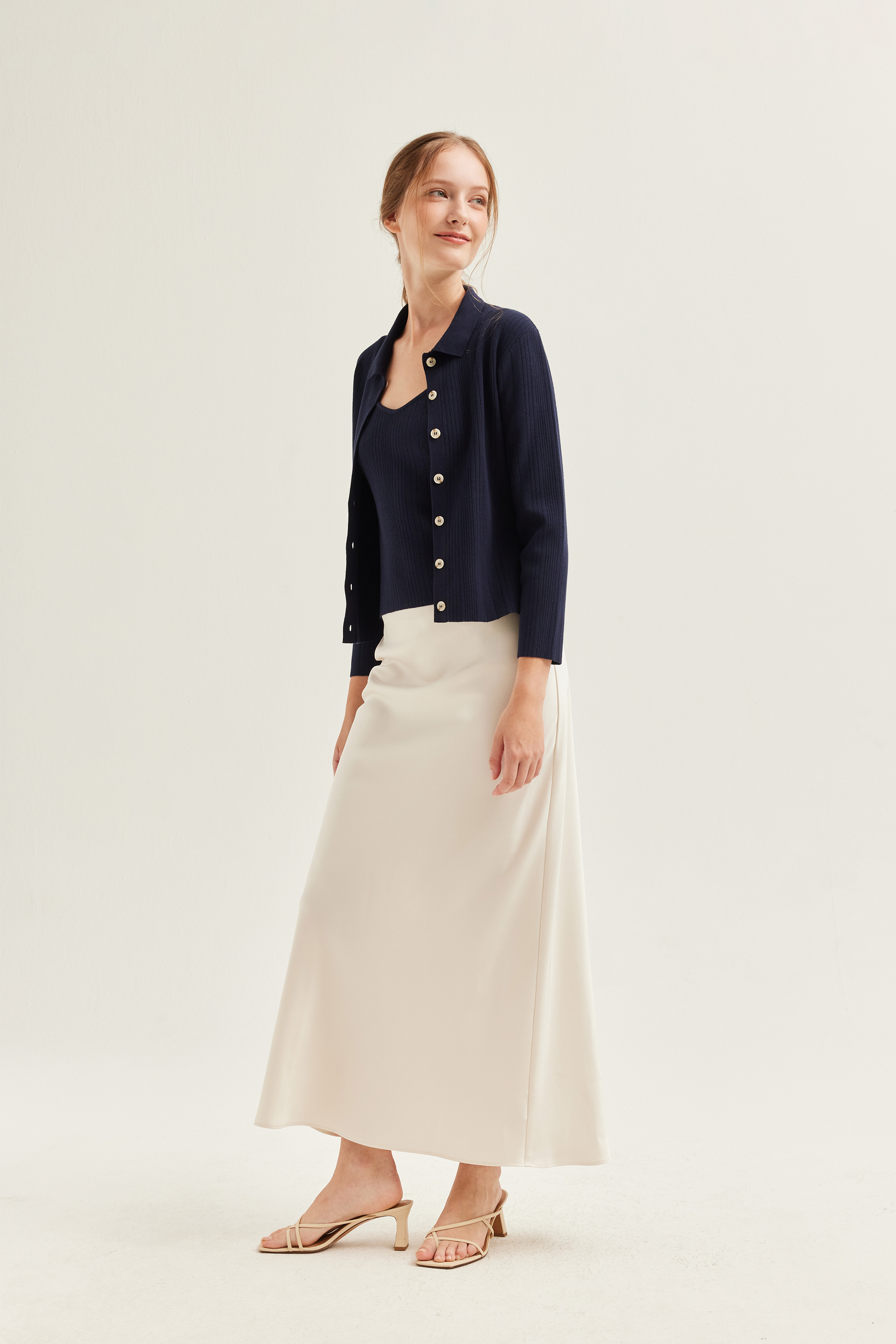 Fitted Ribbed Knit Cardigan Fitted Ribbed Knit Cardigan