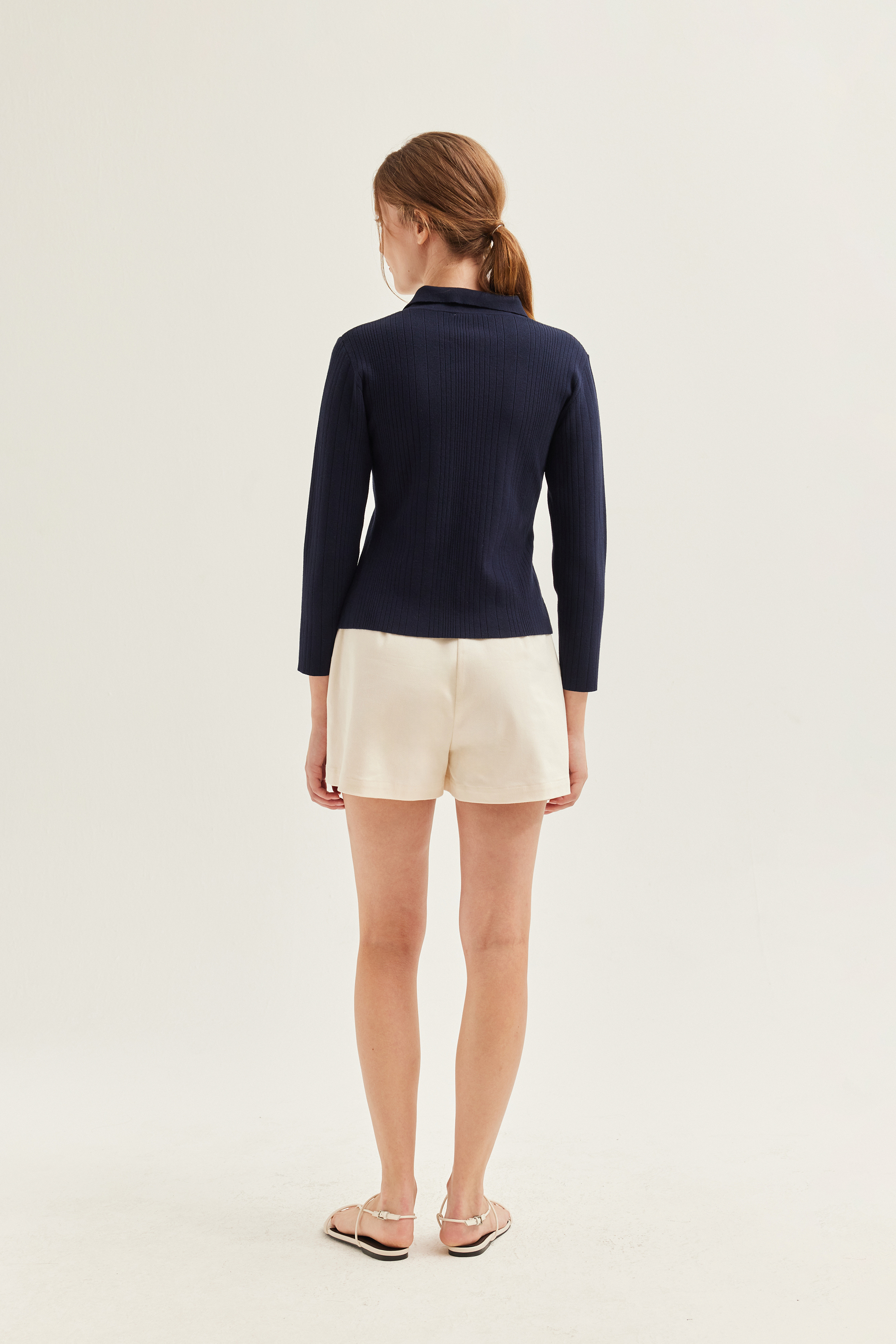 Fitted Ribbed Knit Cardigan Fitted Ribbed Knit Cardigan