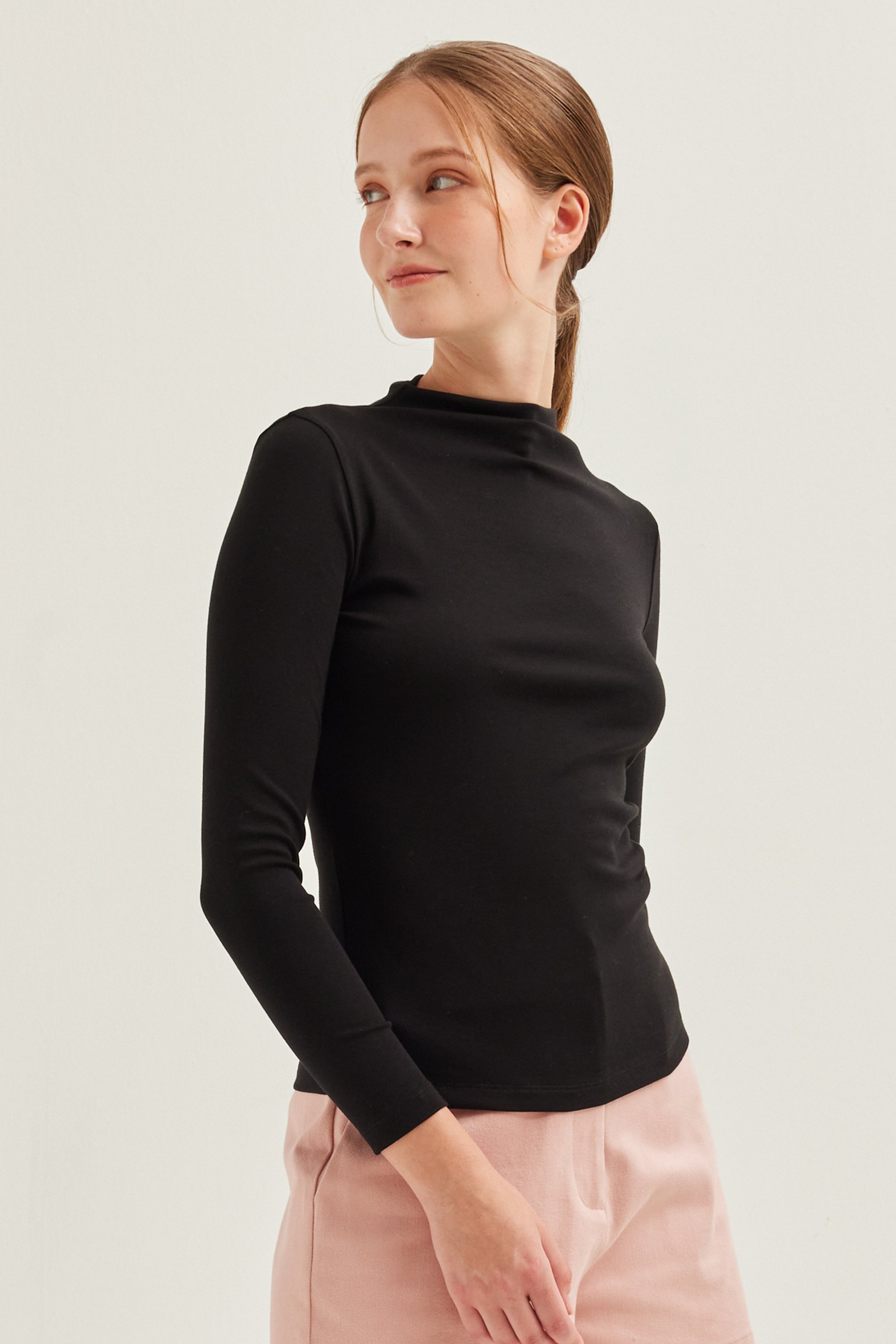 Mock Neck Long-Sleeve Top