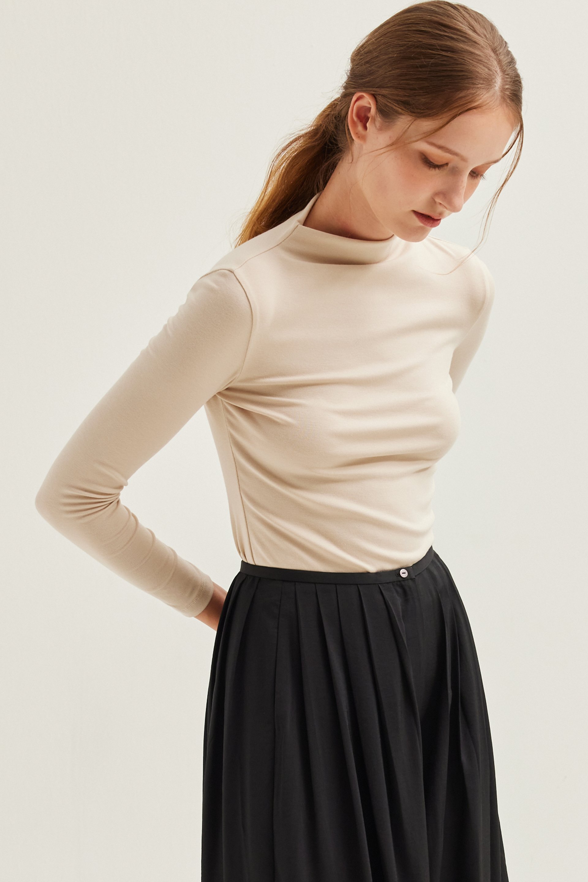 Mock Neck Long-Sleeve Top