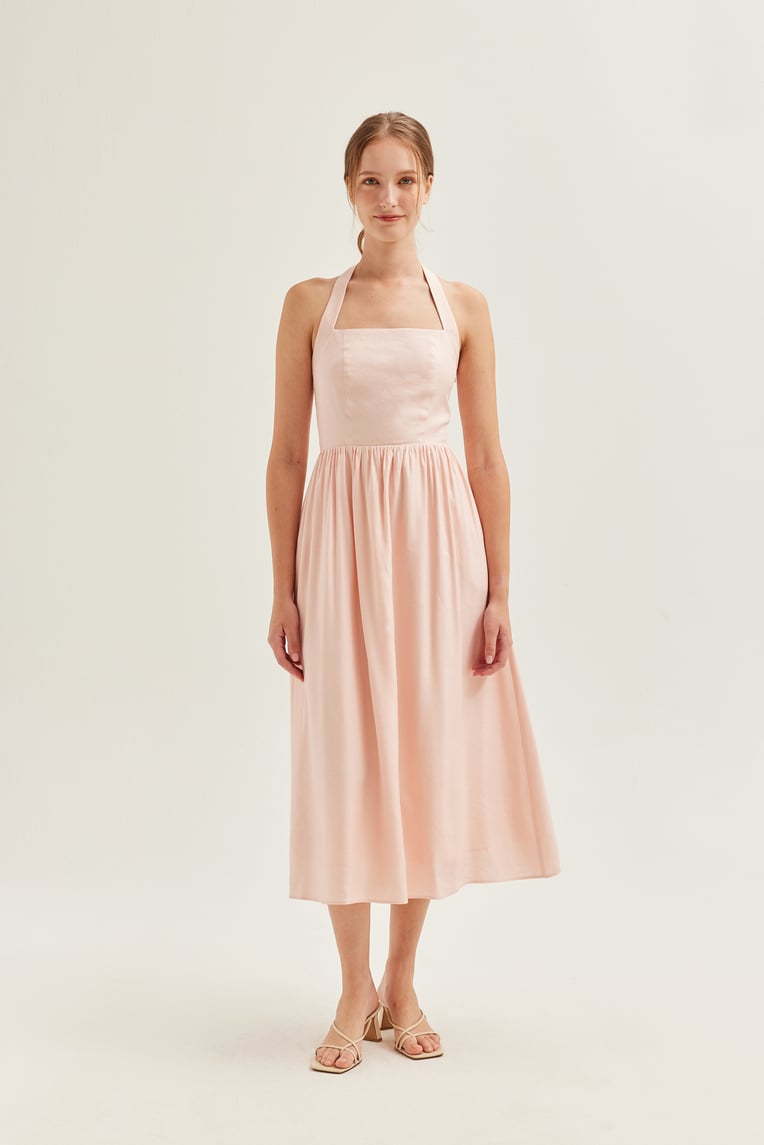 Linen Halter Neck Dress