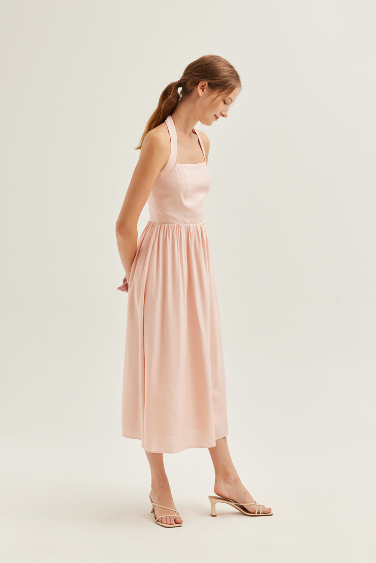 Linen Halter Neck Dress