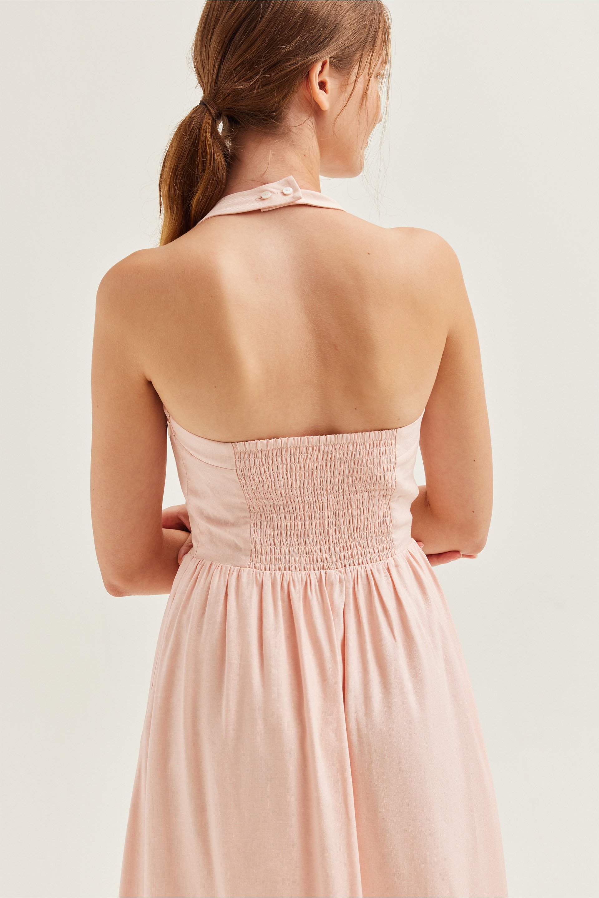 Linen Halter Neck Dress
