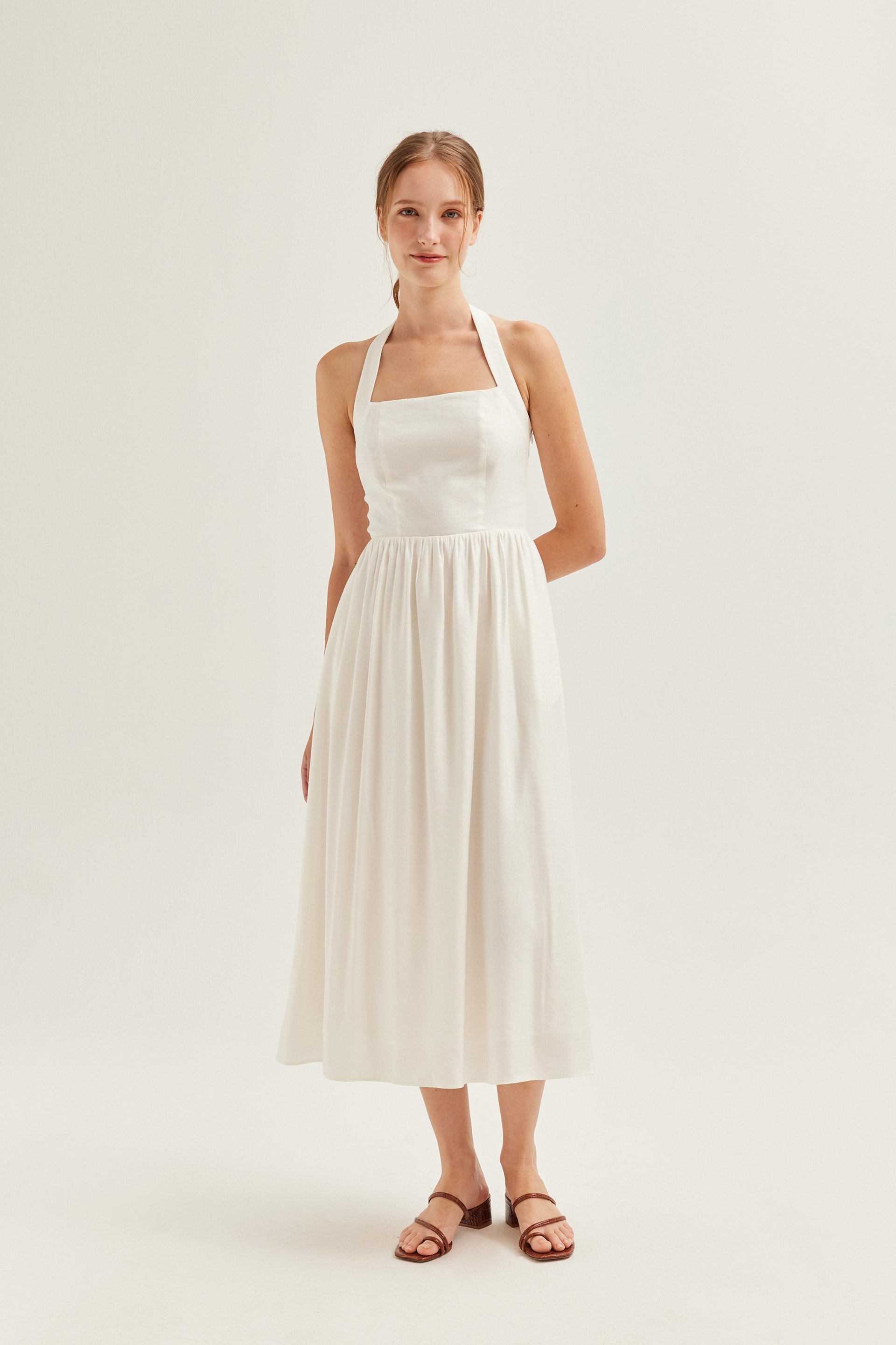 Linen Halter Neck Dress