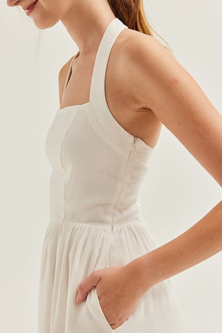 Linen Halter Neck Dress