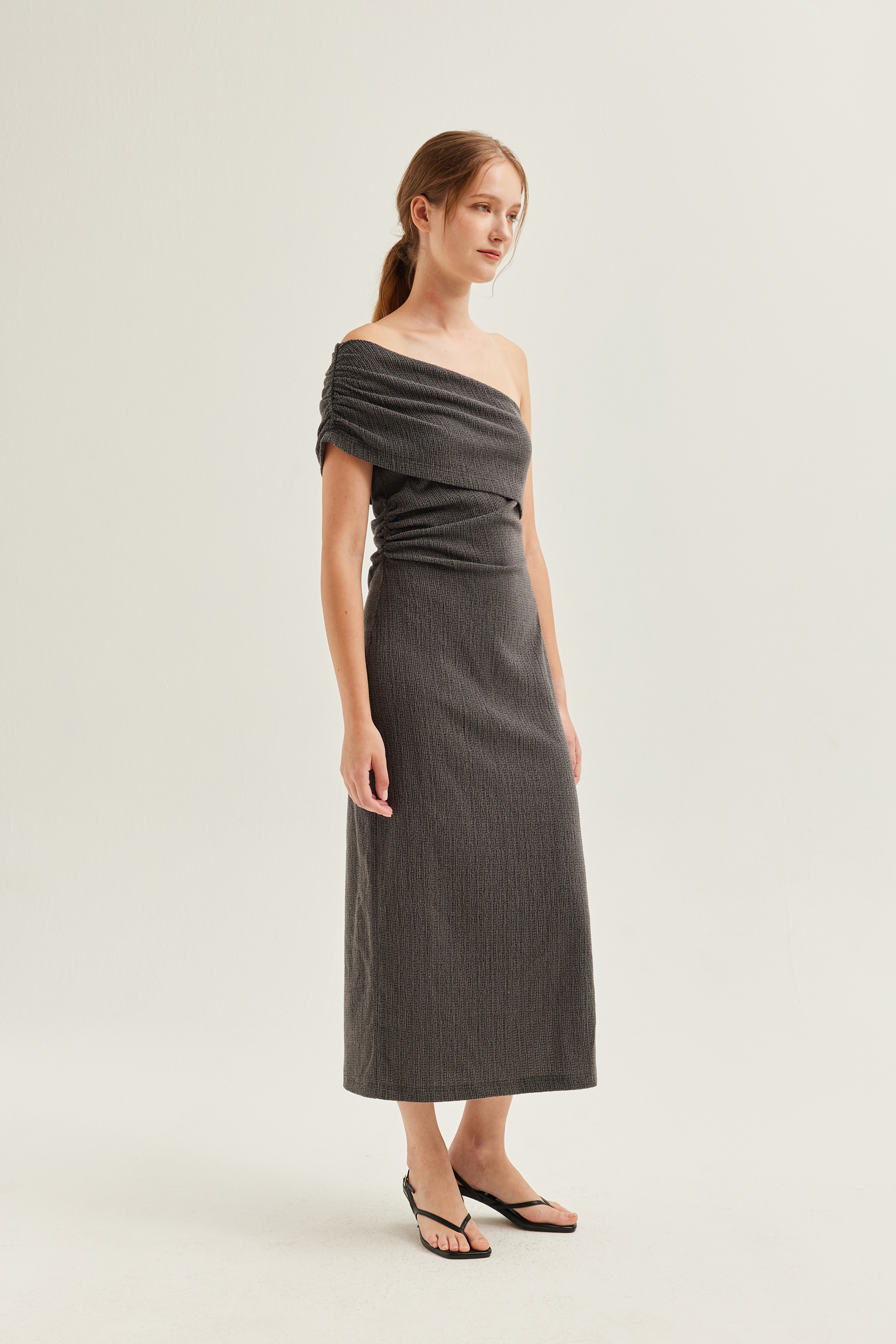 One-Shoulder Textured Knit Dress One-Shoulder Textured Knit Dress