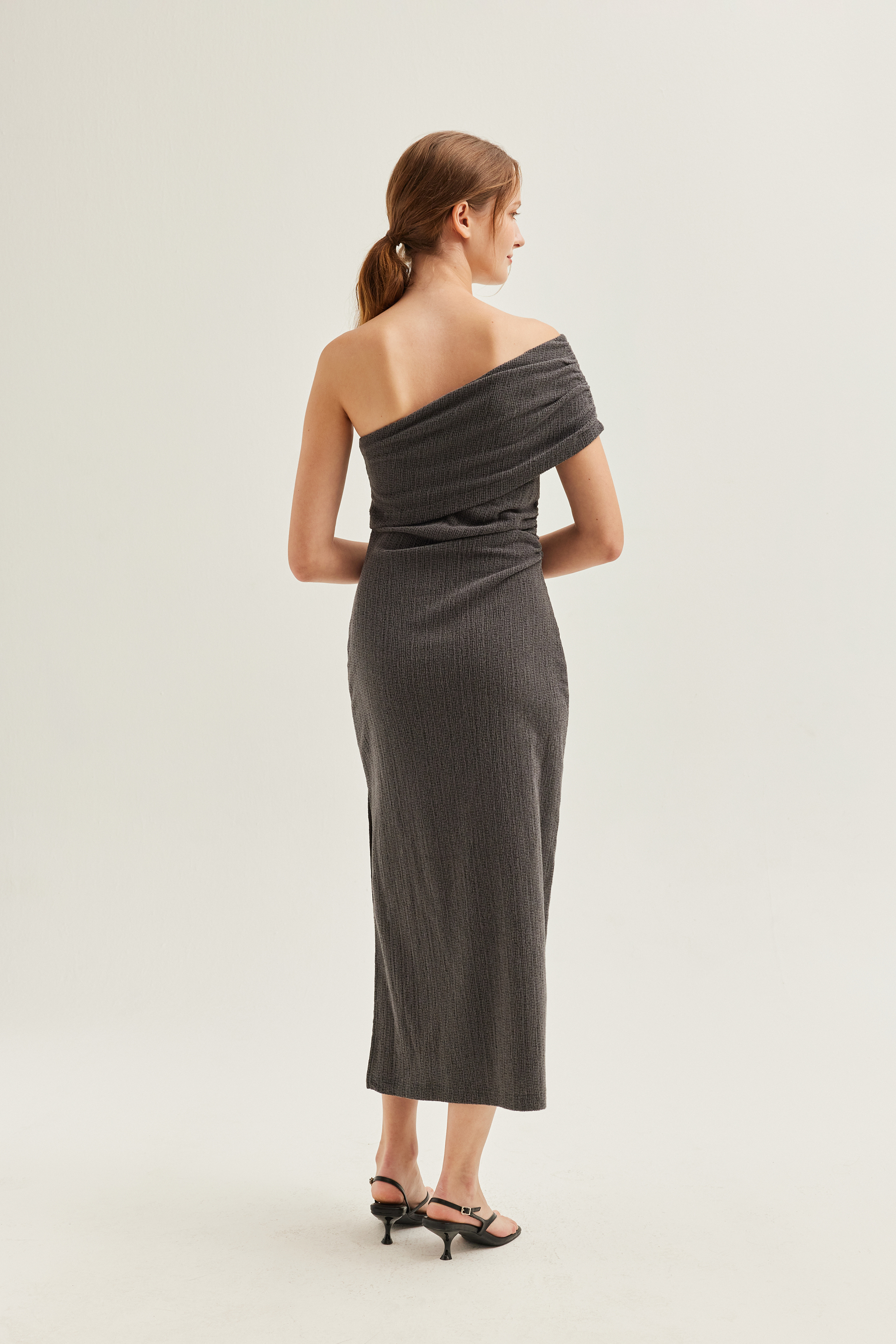 One-Shoulder Textured Knit Dress One-Shoulder Textured Knit Dress