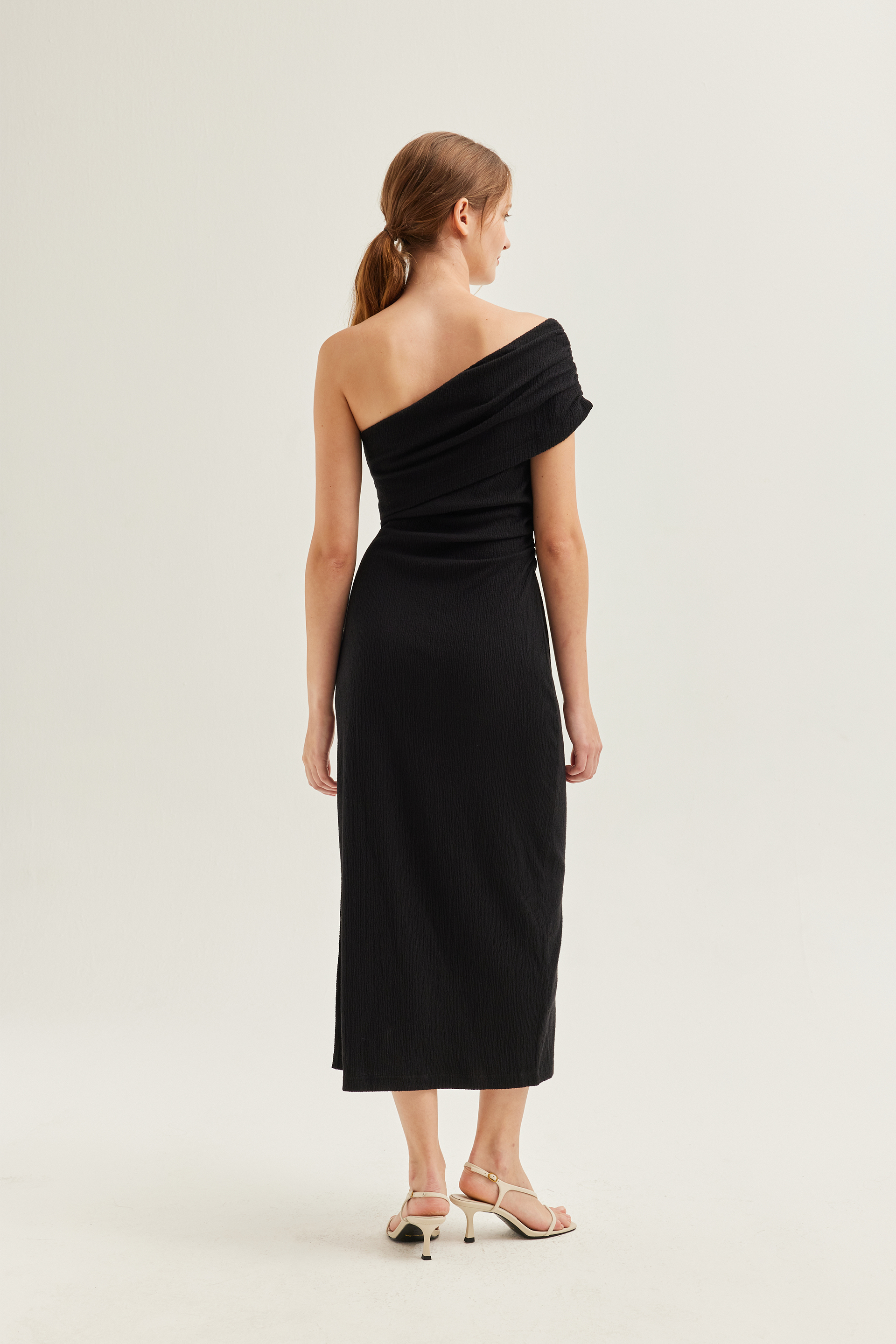 One-Shoulder Textured Knit Dress One-Shoulder Textured Knit Dress