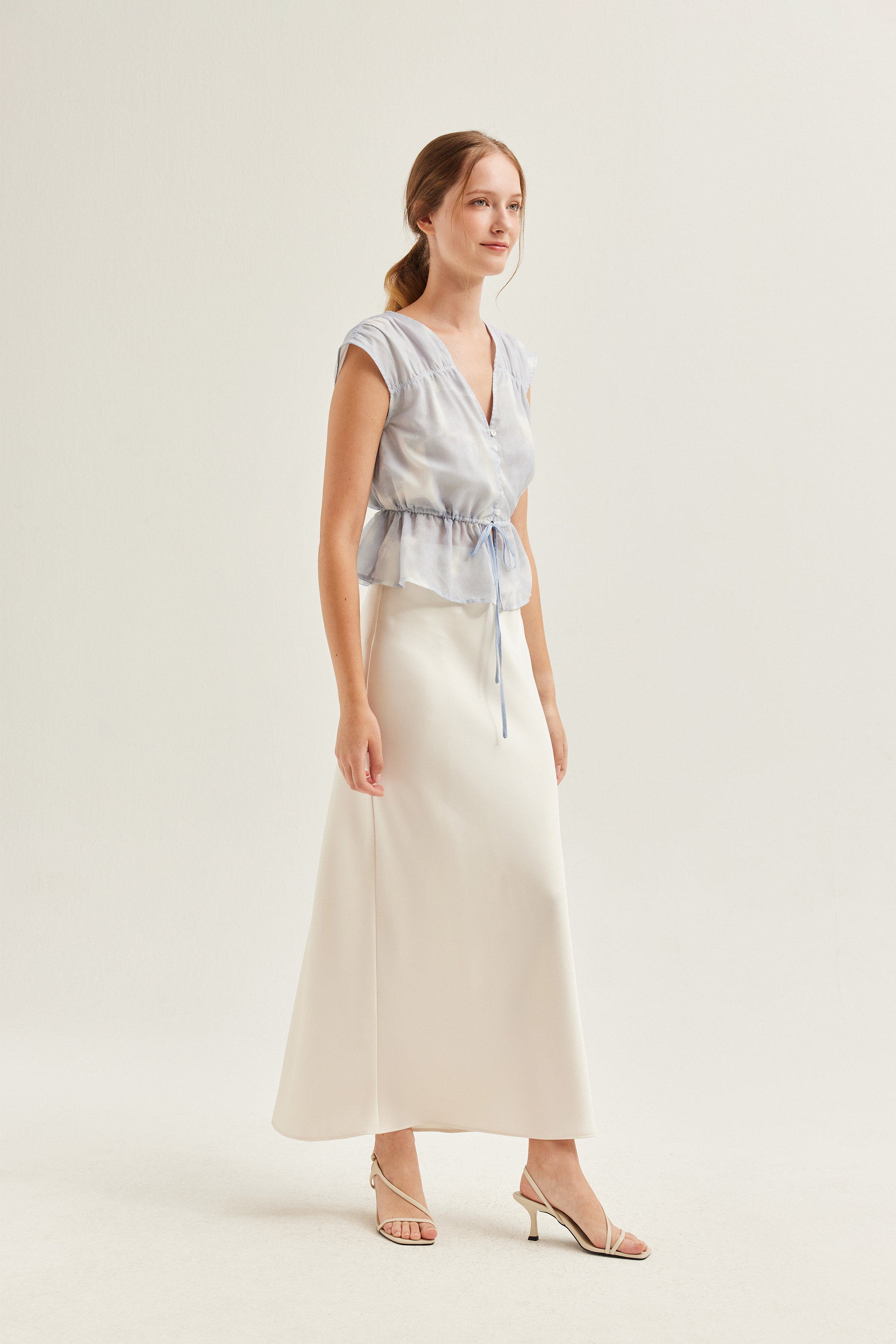 Untitled V-Neck Ruched Blouse Untitled V-Neck Ruched Blouse