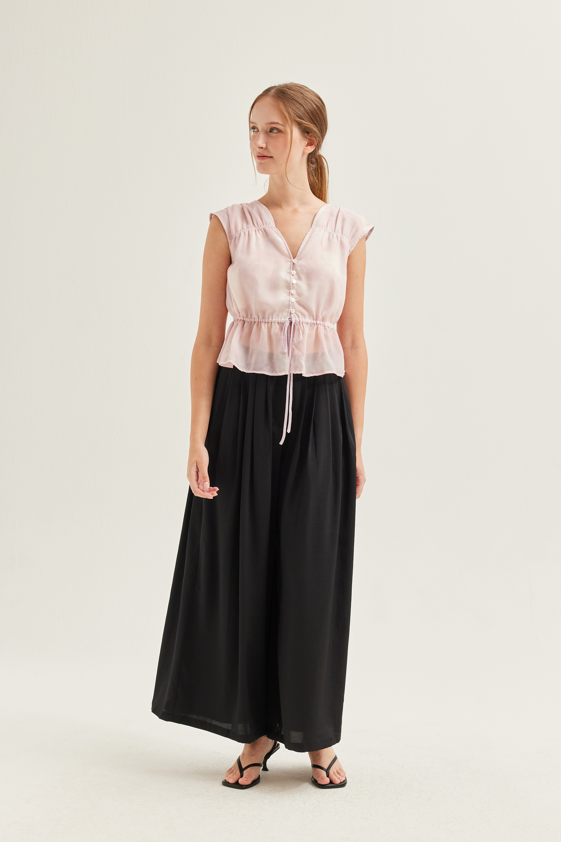 Untitled V-Neck Ruched Blouse Untitled V-Neck Ruched Blouse